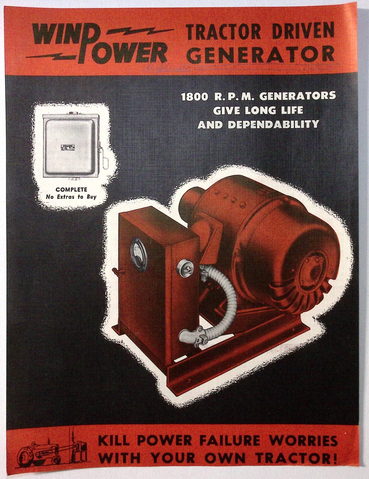 1950s WinPower Tractor Driven Generator Brochure Winpower Mfg Co Newton IA