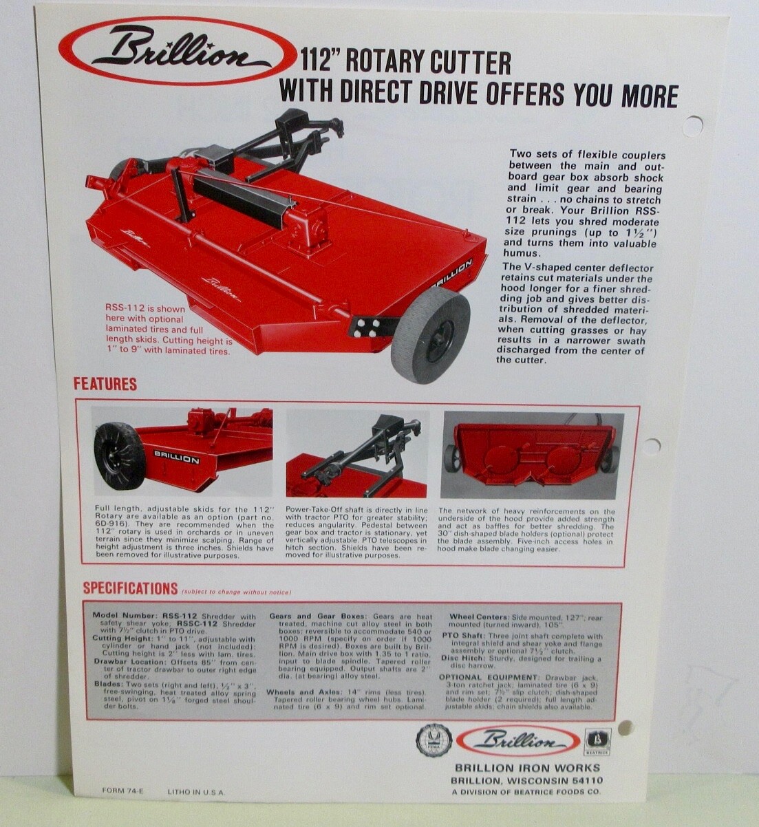 Brillion Iron Works Rotary Cutters & Flail Shredders Brochures