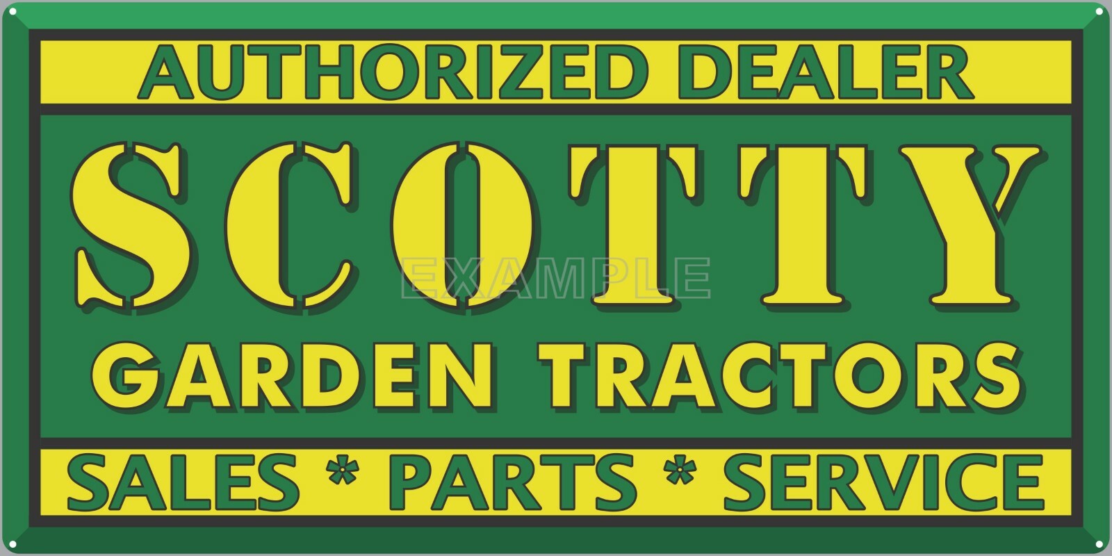 SCOTTY GARDEN TRACTORS DEALER OLD VINTAGE SIGN REMAKE ALUMINUM SIZE OPTIONS