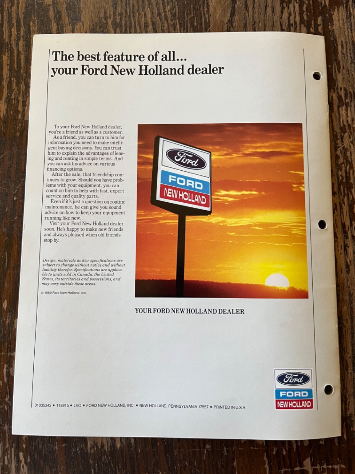 Vintage New Holland Grinder-Mixers 353 355 358 359 Brochure