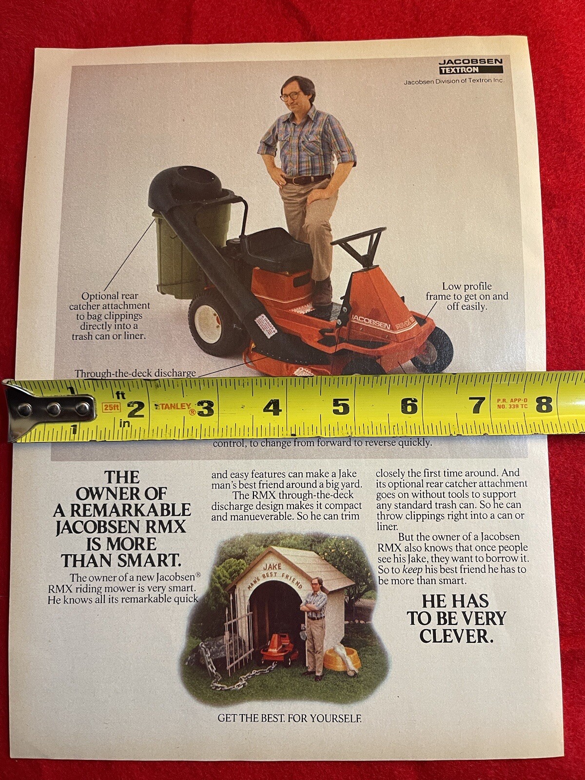 Vintage 1981 Jacobsen RMX Riding Lawn Mower Print Ad