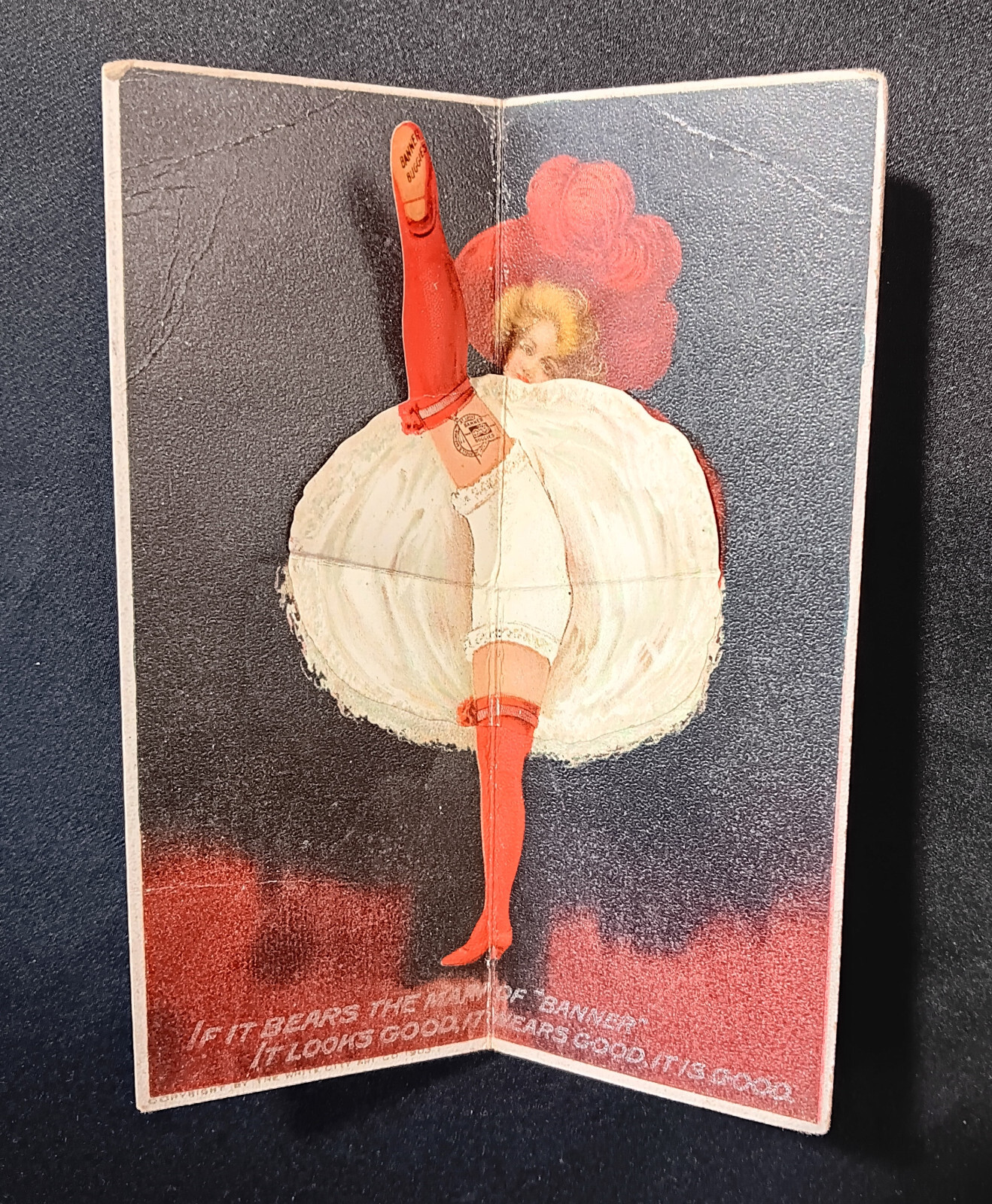 Banner Buggy St Louis Pop-Up 3D Can-Can Kicker Novelty Farm Trade Card SR.fr.bw