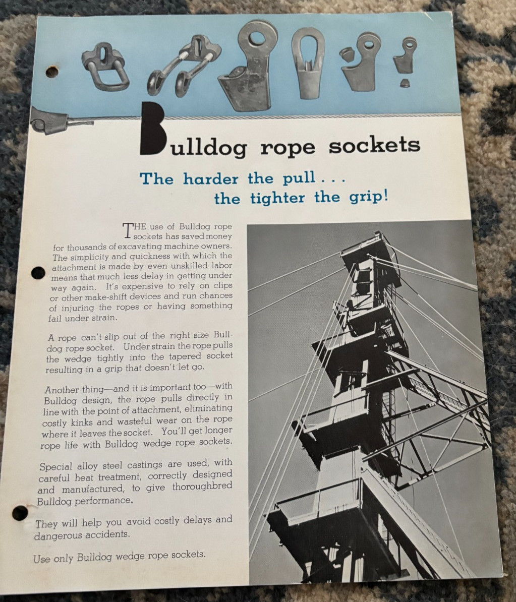 Bucyrus Erie Bulldog Rope Sockets Brochure DCPA25