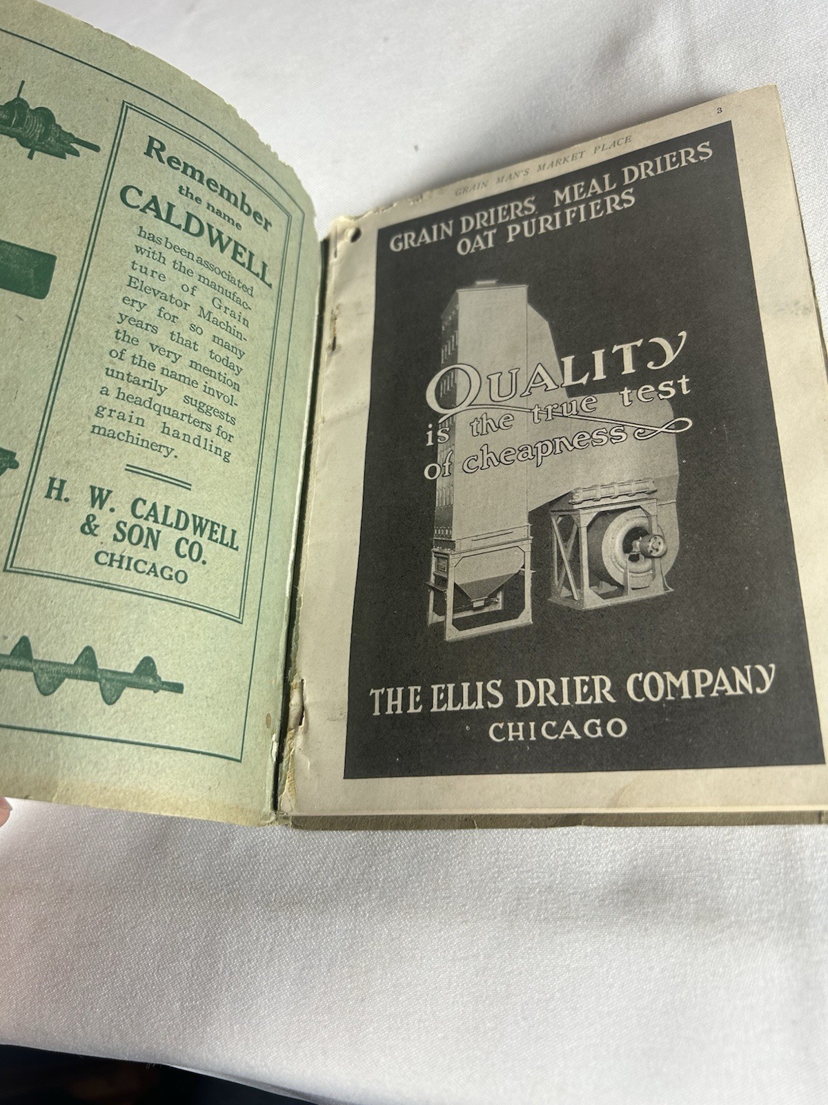 Antique 1918 Grain Mans Market Place Buyers Guide Chicago Industrial Advertising