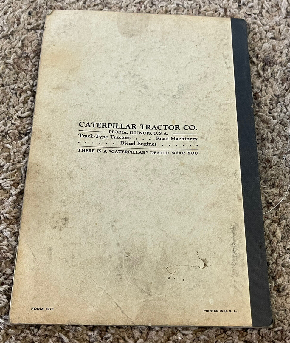 1943 Caterpillar D8 Diesel Tractor Operators Instructions Manual
