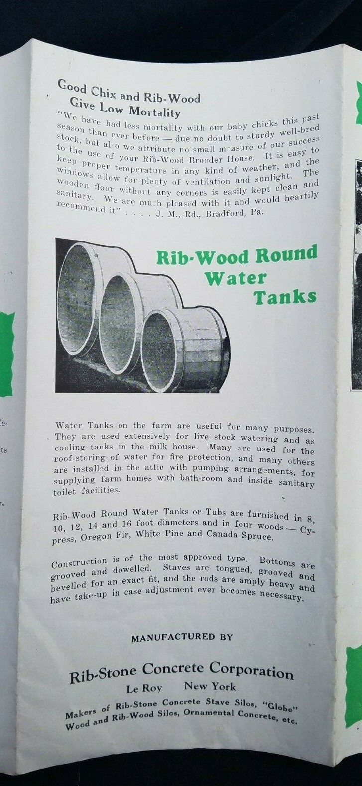 1931 Poultry Brochure Rib-Wood Brooder Houses Tanks Rib-Stone Concrete Le Roy NY