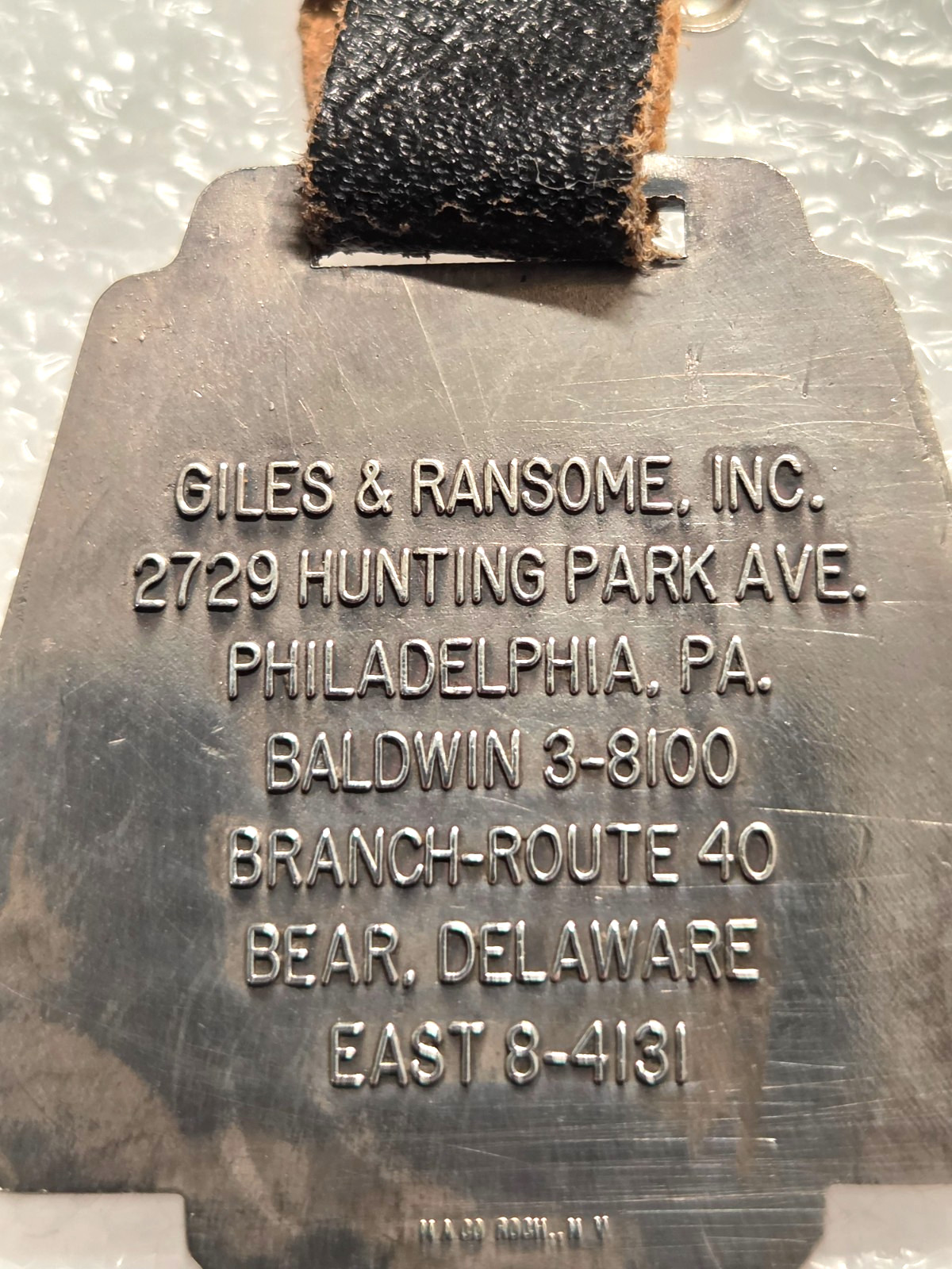 Vintage Giles & Ransome / Bucyrus Erie Watch Fob Phila PA