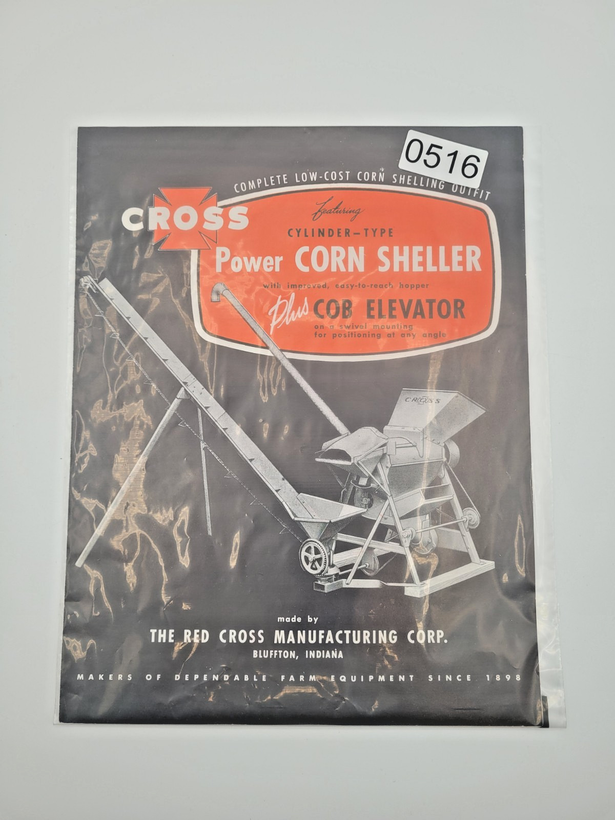 1948 Red Cross Corn Sheller & Cob Elevator Sales Brochure Farm Vintage