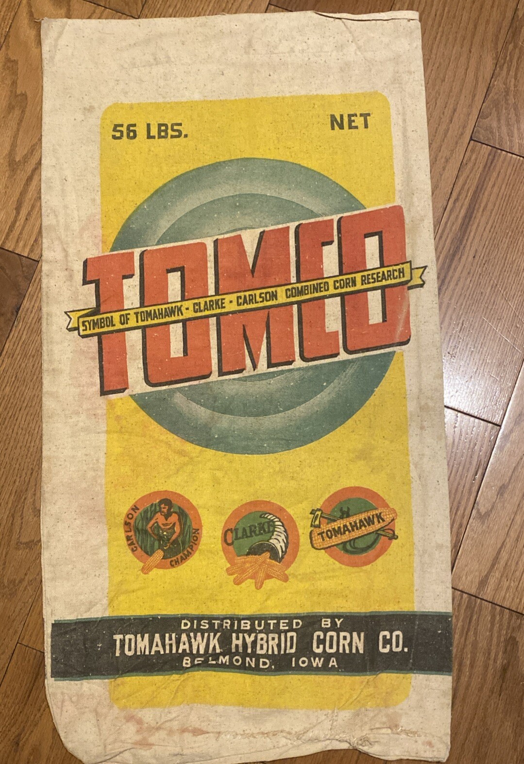 Vintage TOMCO Feed Sack Old Farm Seed Agriculture Advertising