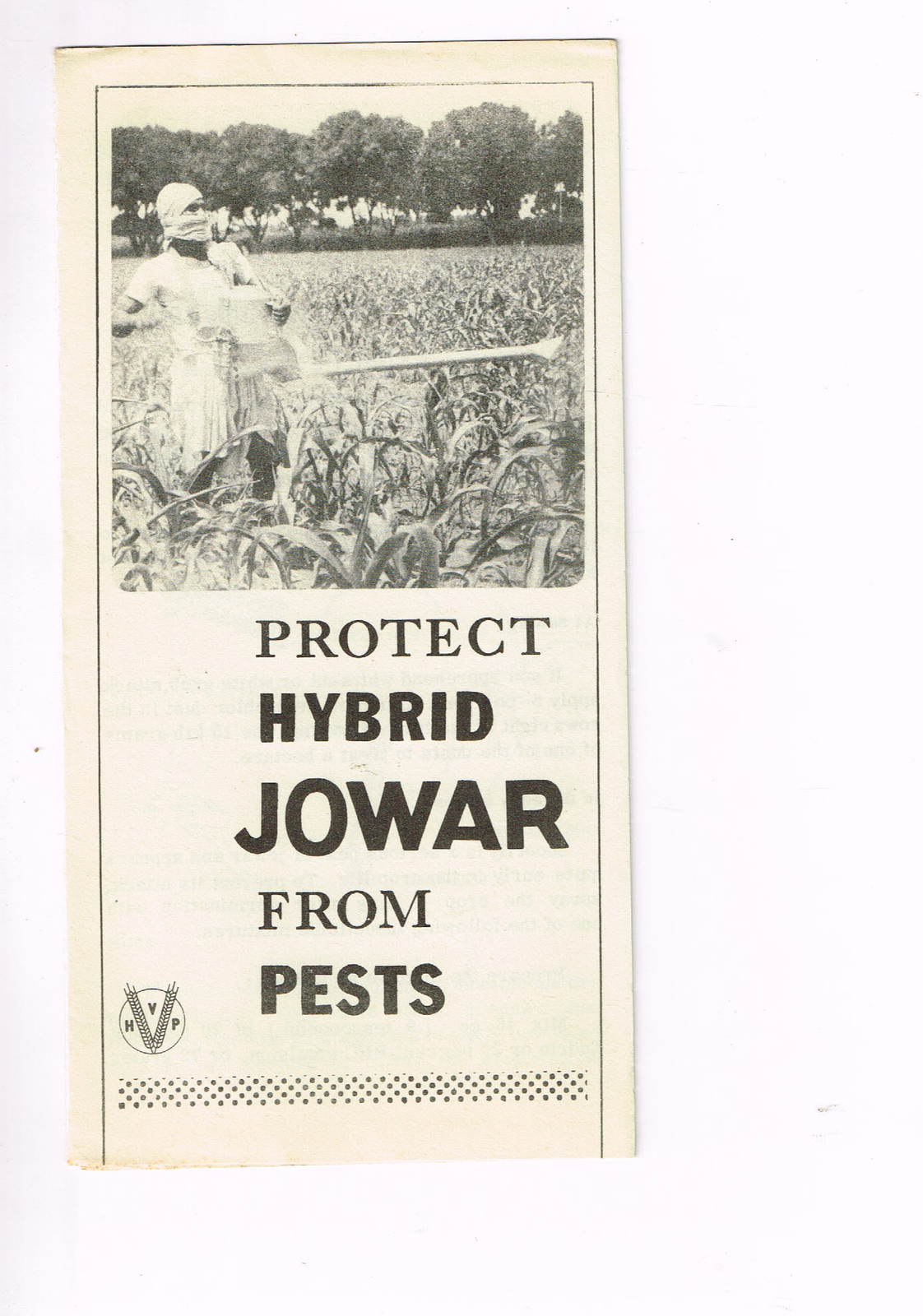 Vintage 1960s Farm Brochure India New Delhi Protect Hybrid Jowar from Pests