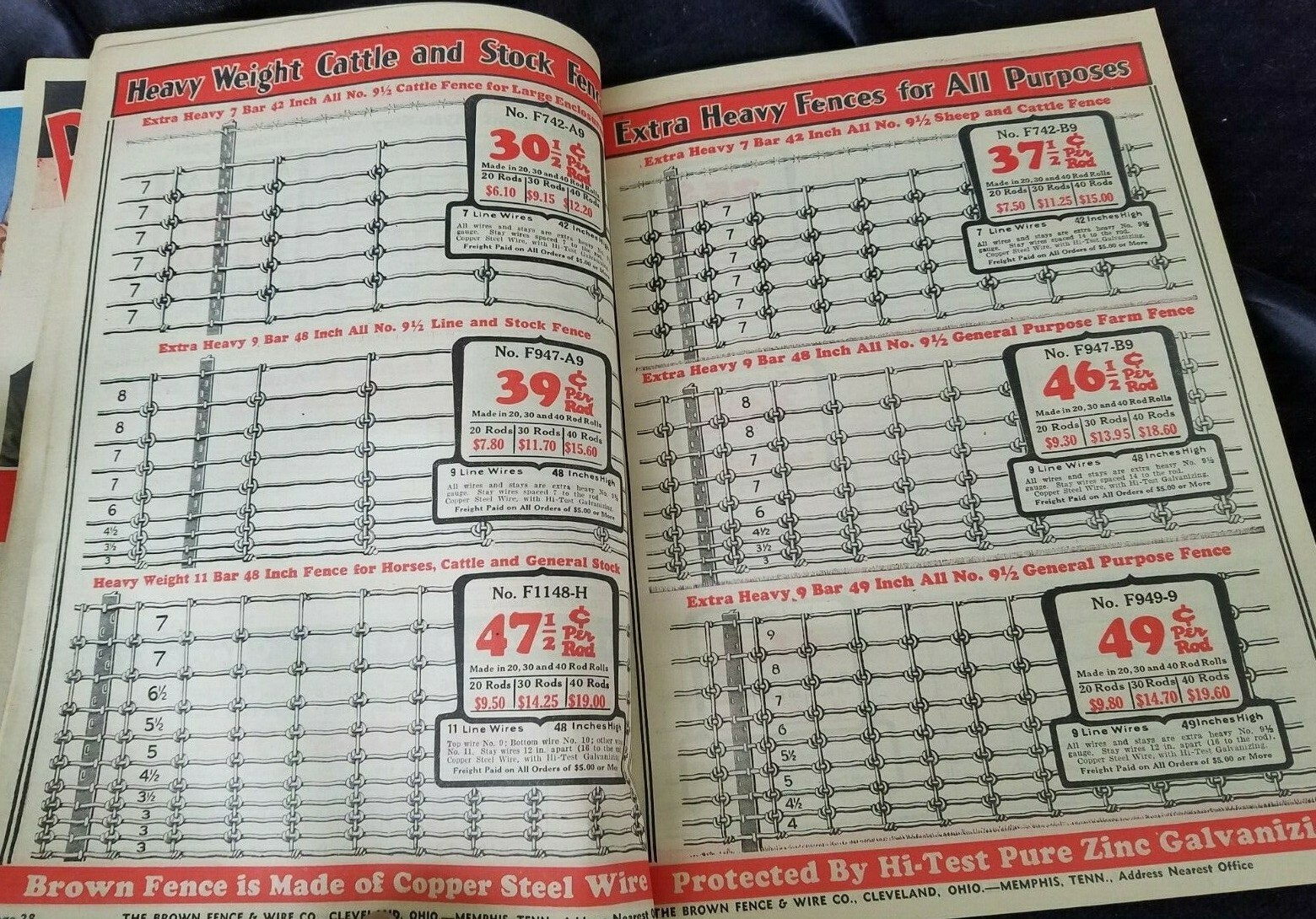 1934 Catalog Brown Fence & Wire Cleveland Memphis Gates Paint Farm Color Chart
