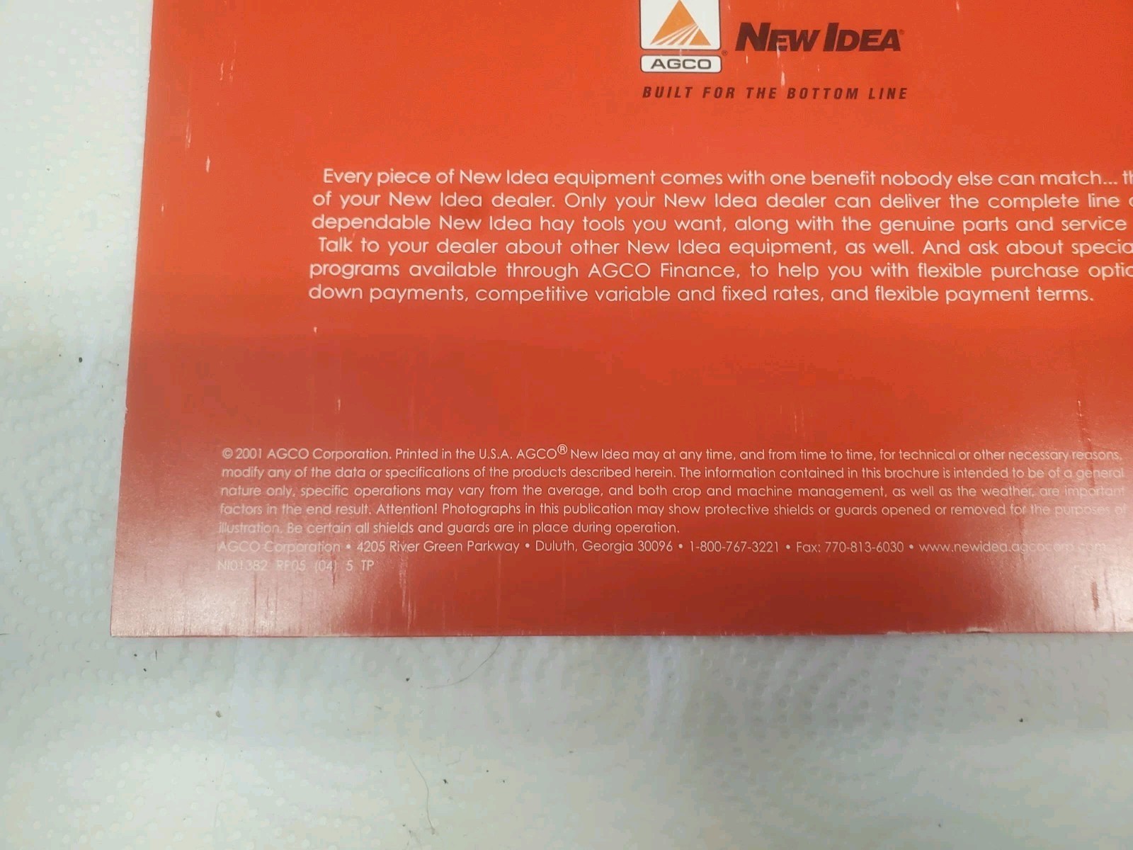 4 Page sales Brochure New Idea Manure Spreaders Agco 3732 Farm Livestock 2001
