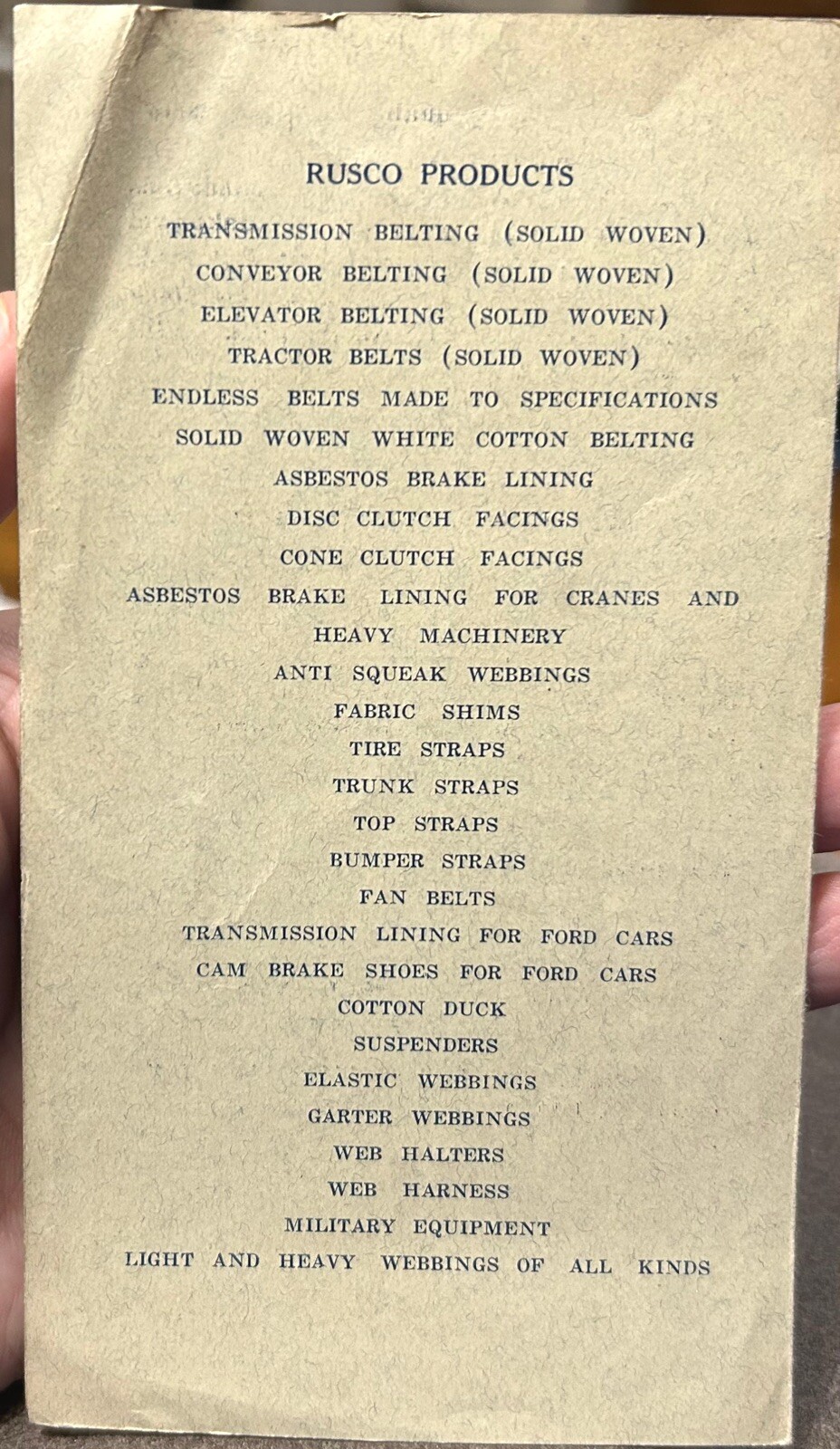 4-page Brochure Nepco / Rusco Belting Early 1900s