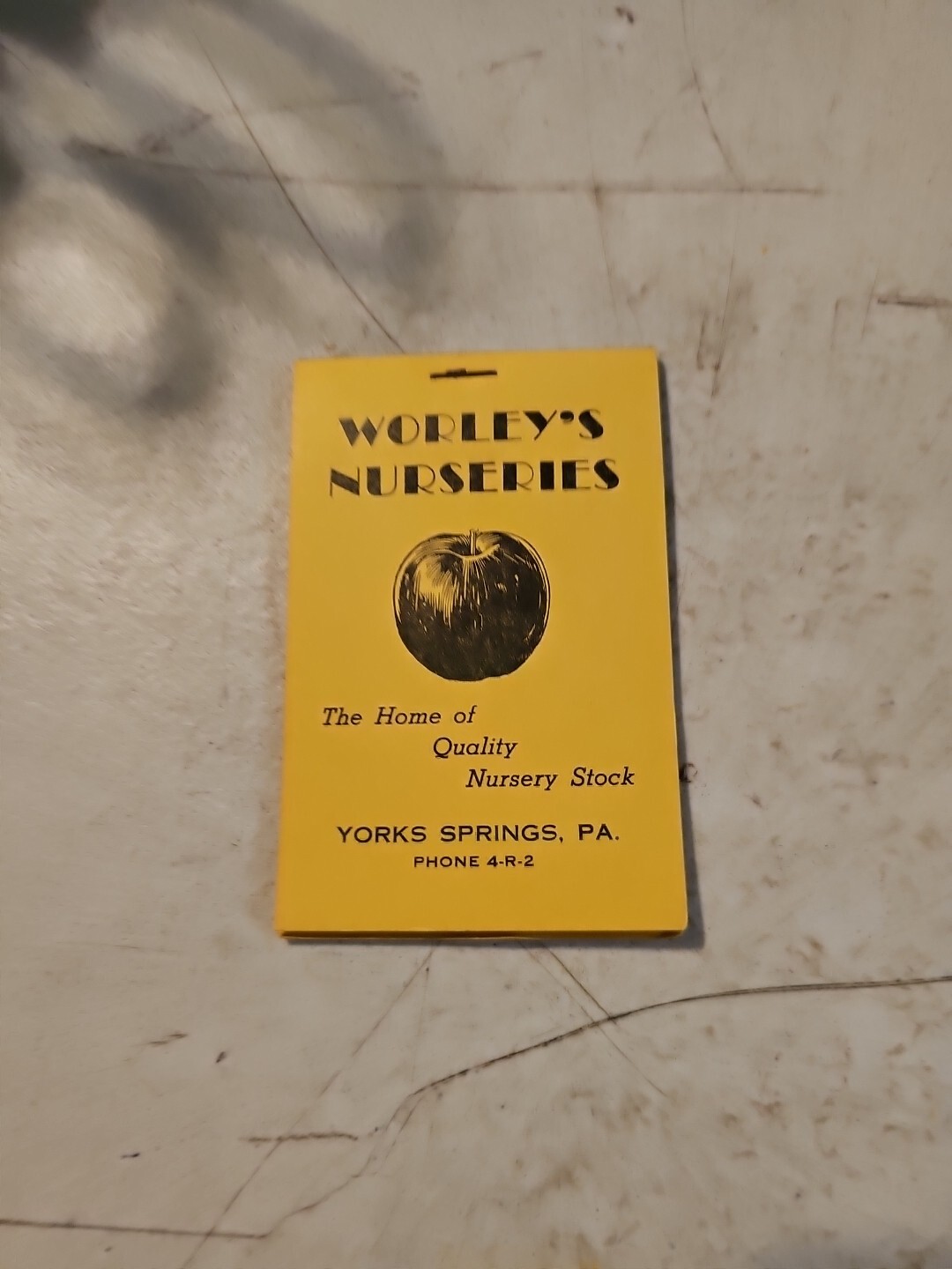 Vintage Early Worley&rsquo;s Nurseries Memo Pad. York Springs,PA. Phone 4-R-2