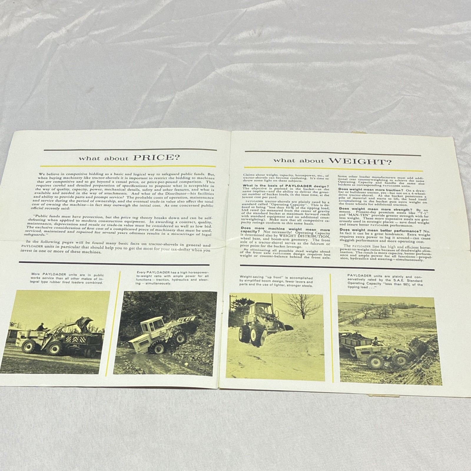 Hough Payloader Tractor-Shovel 1963 Original Advertising Brochure