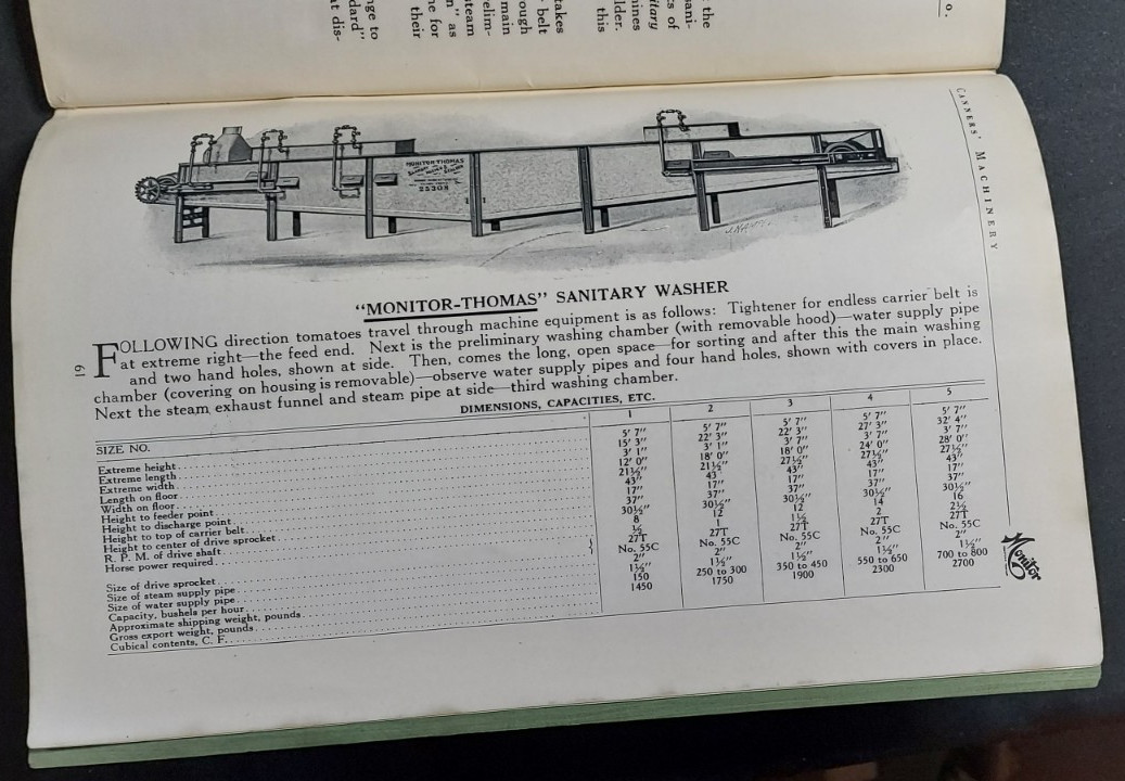 1924 Catalog Monitor Canners Machinery Huntley Manufacturing Co Silver Creek NY