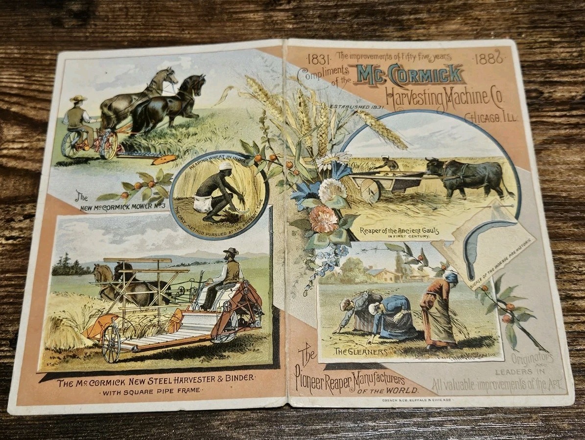 1886 McCormick Harvesting Brochure Large Trade Ad Harvester & Binder