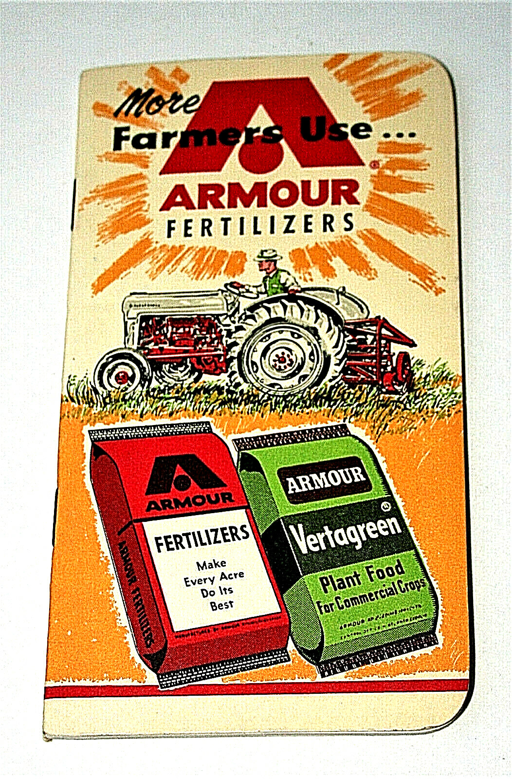 Vitg 1961 Armour Fertilizers Farmers Advertising Note Pad & Calendar NOS Unused