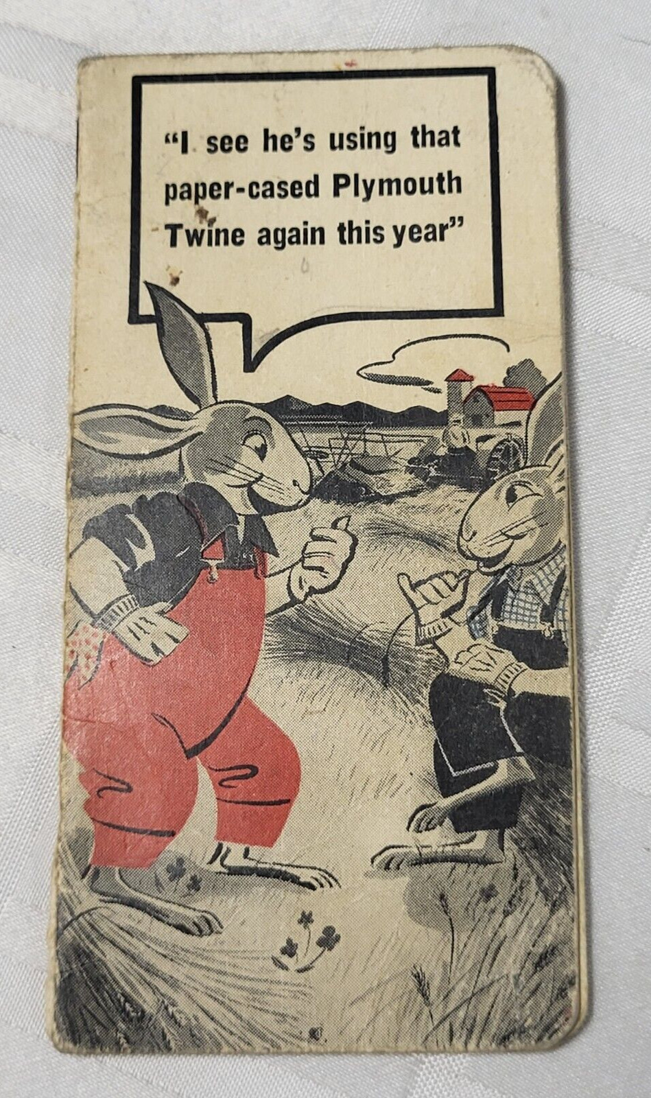 1940&rsquo;S PLYMOUTH TWINE POCKET NOTEBOOK CALENDAR ANTIQUE ADVERTISING FARMING ROPE