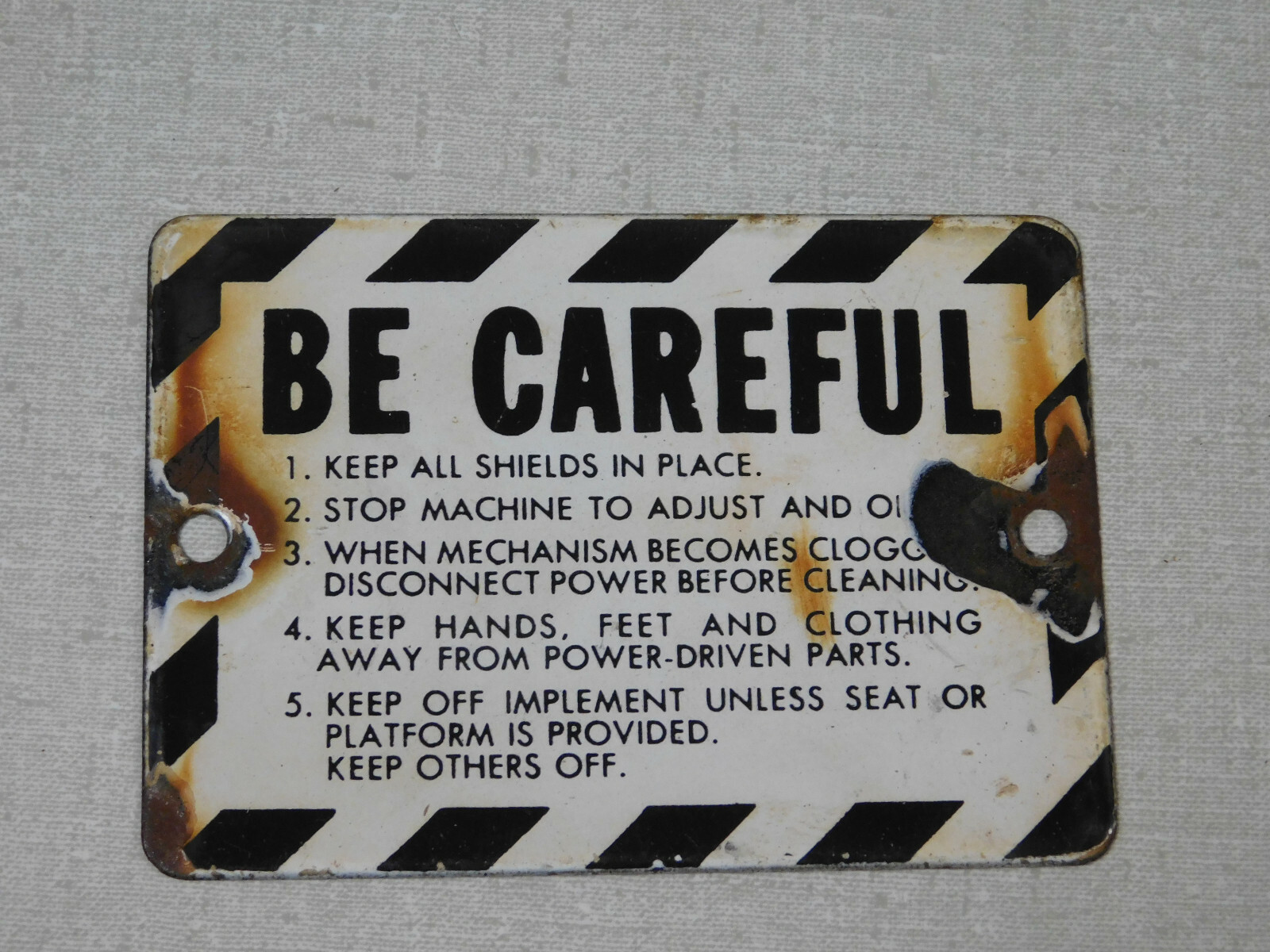 Agriculture machinery porcelain safey name plate