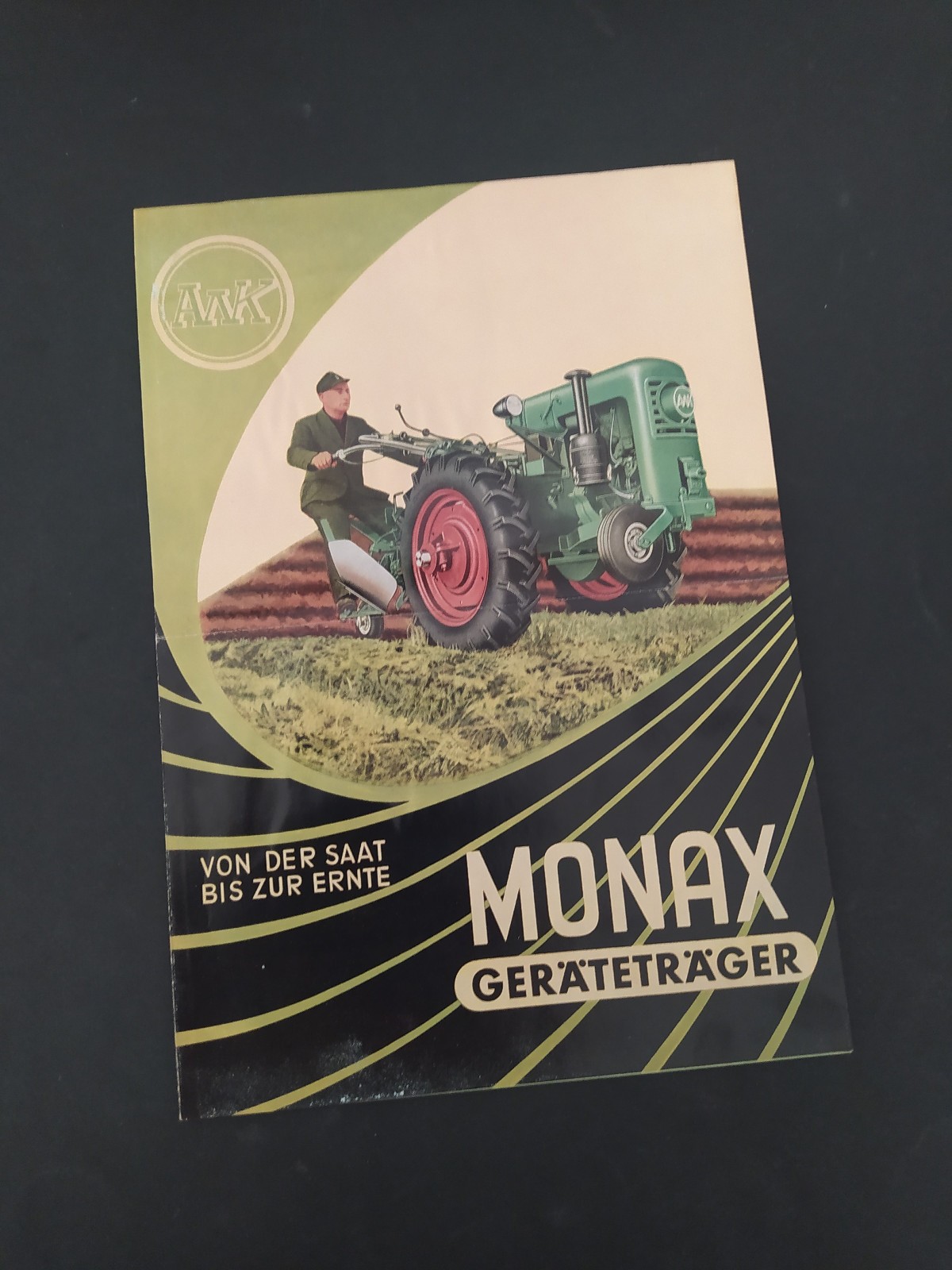 VINTAGE AWK « MONAX » GERMAN SINGLE AXLE TRACTOR BROCHURES PAIR 1950&rsquo;s