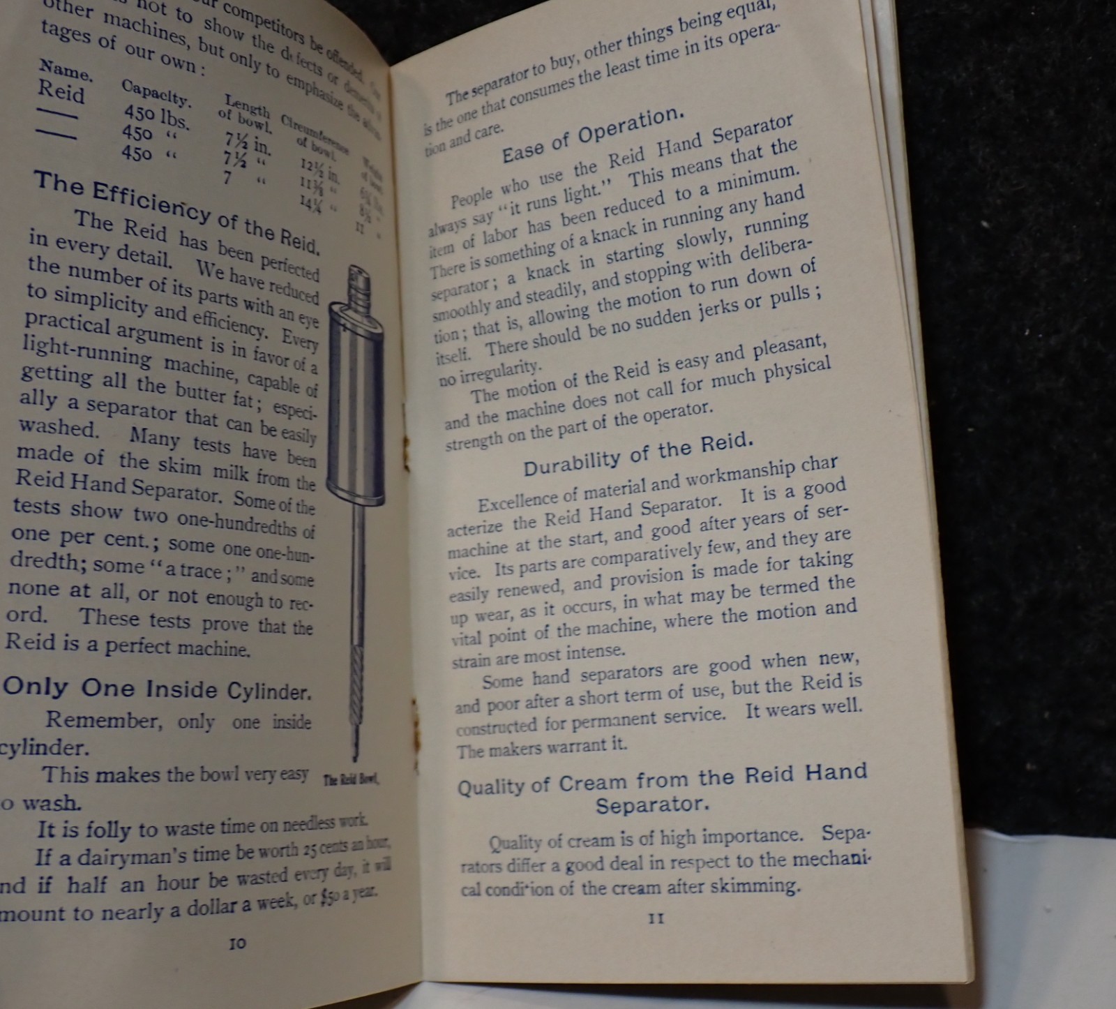 VINTAGE 1905 – 1906 THE REID CREAM SEPARATOR ADVERTISING CATALOG