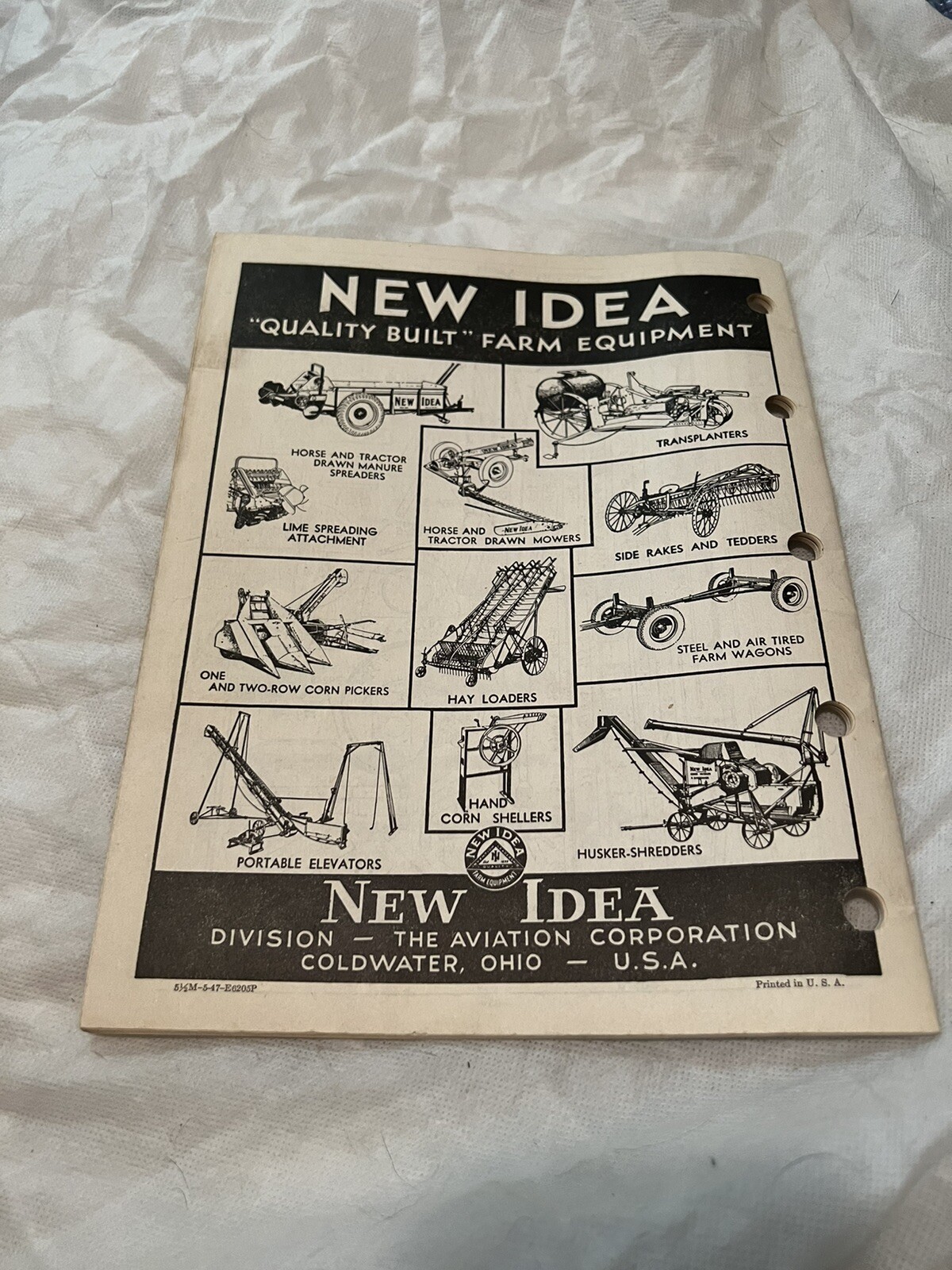 New Idea 1947 Repair Parts List Manure Spreaders S-43 Nisco Model 6 7 8 9 Vintag