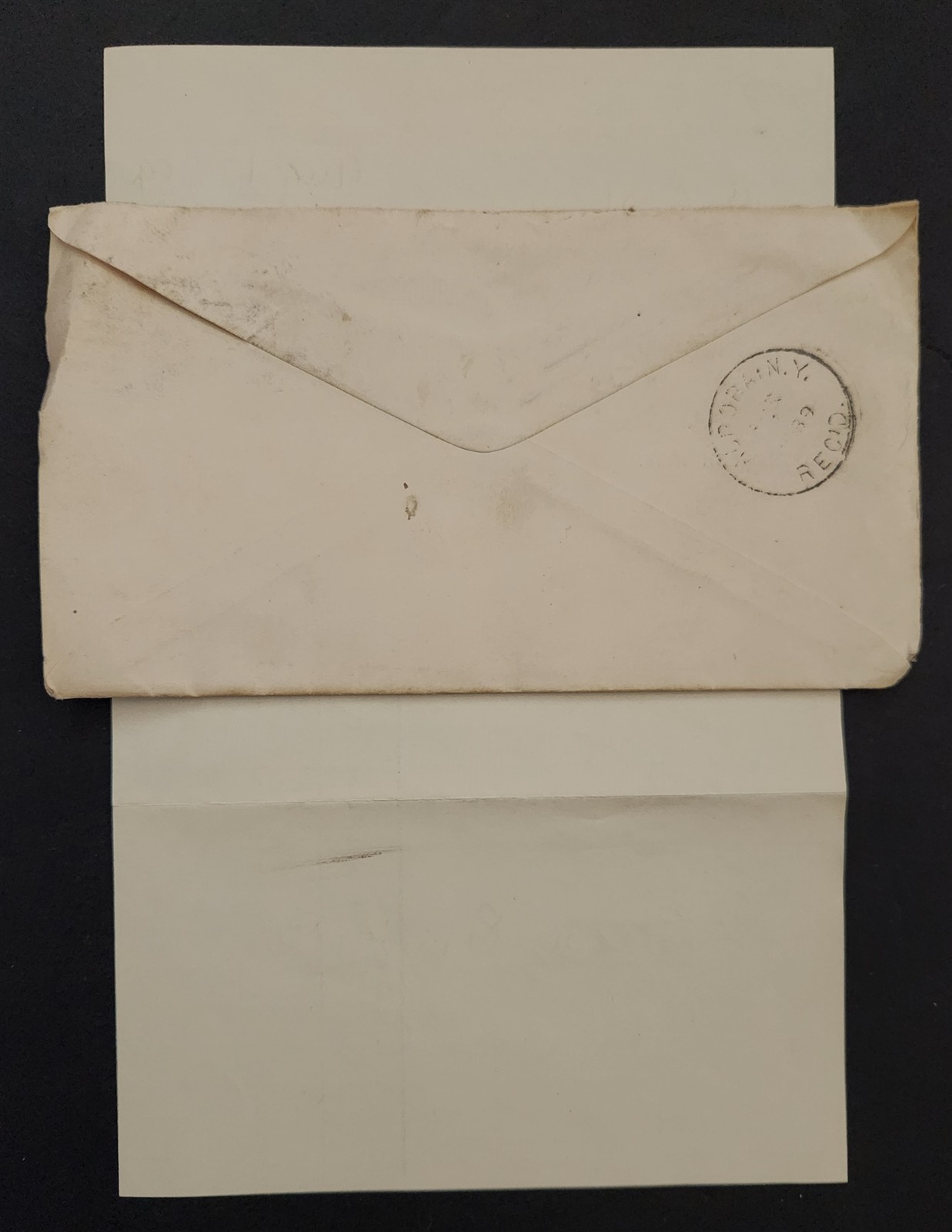 1889 antique ROCHESTER PLOW Co rochester ny BILLHEAD ENVELOPE aurora HUSTED
