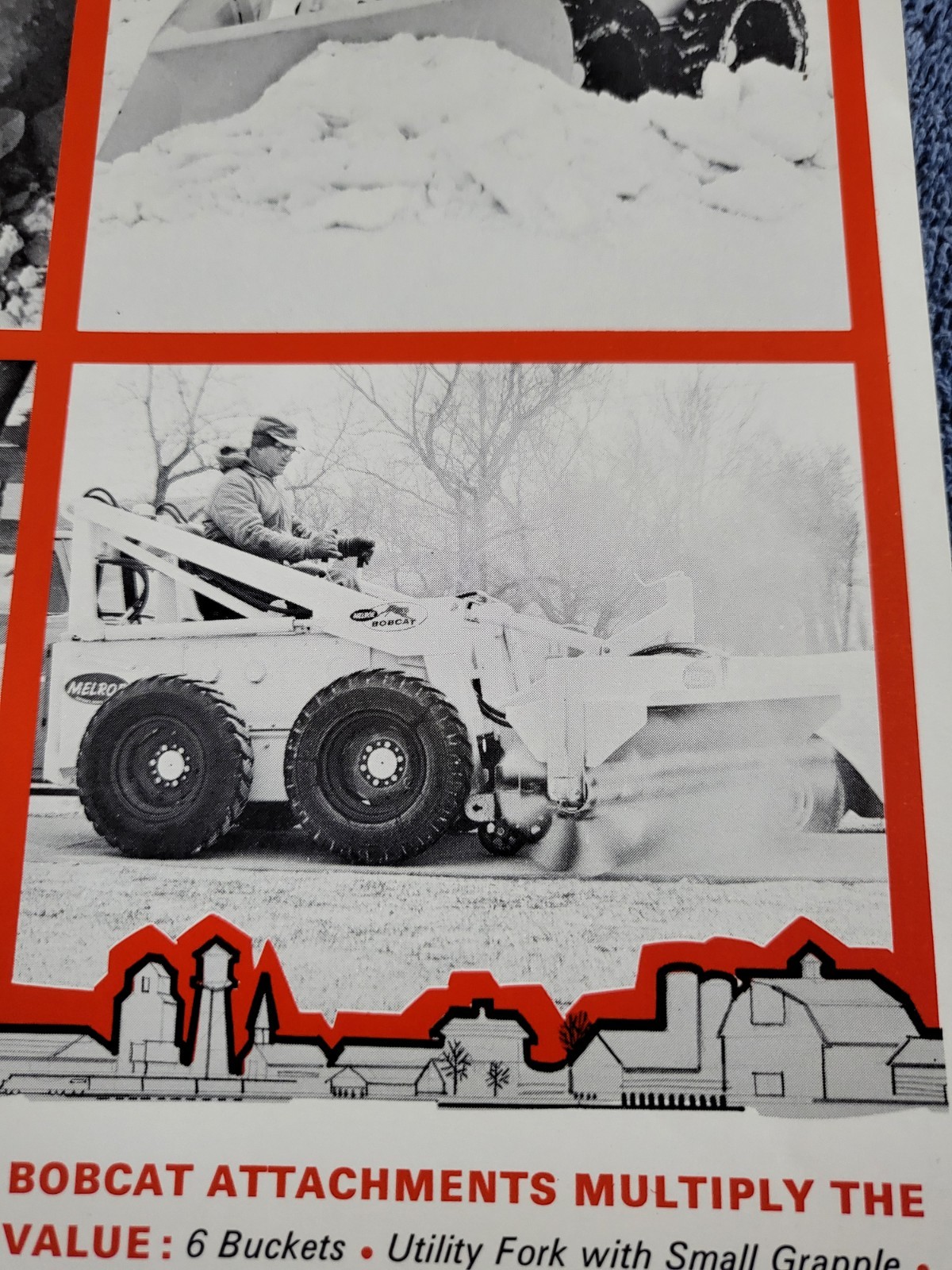 BROCHURE Vintage Melroe Bobcat M44 500 600 Skid Steer Loader Onan Kohler Wi 1966