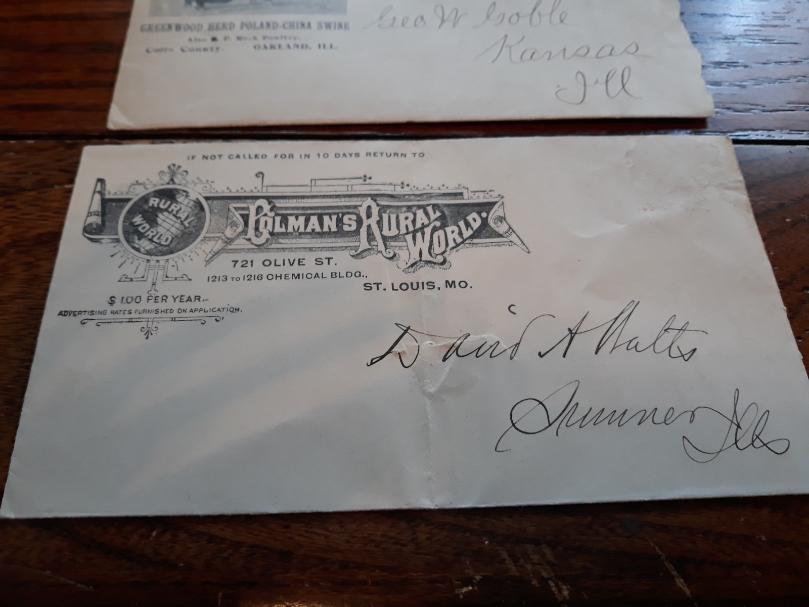 3 vintage 1900 era ENVELOPES-poland china swine-swine journal-rural world