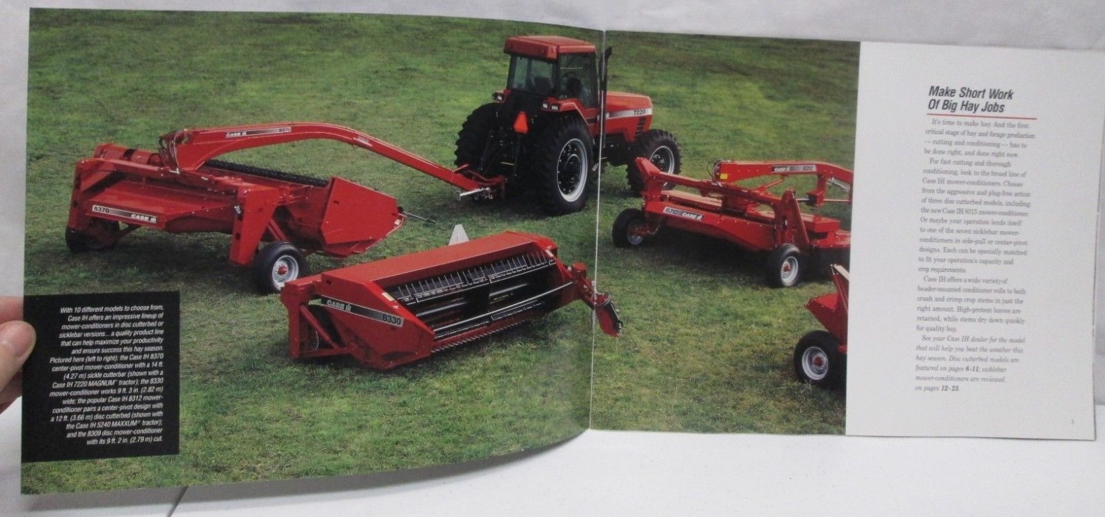 1995 Case Mower Conditioners Disc and Sicklebar Brochure Specifications Farming