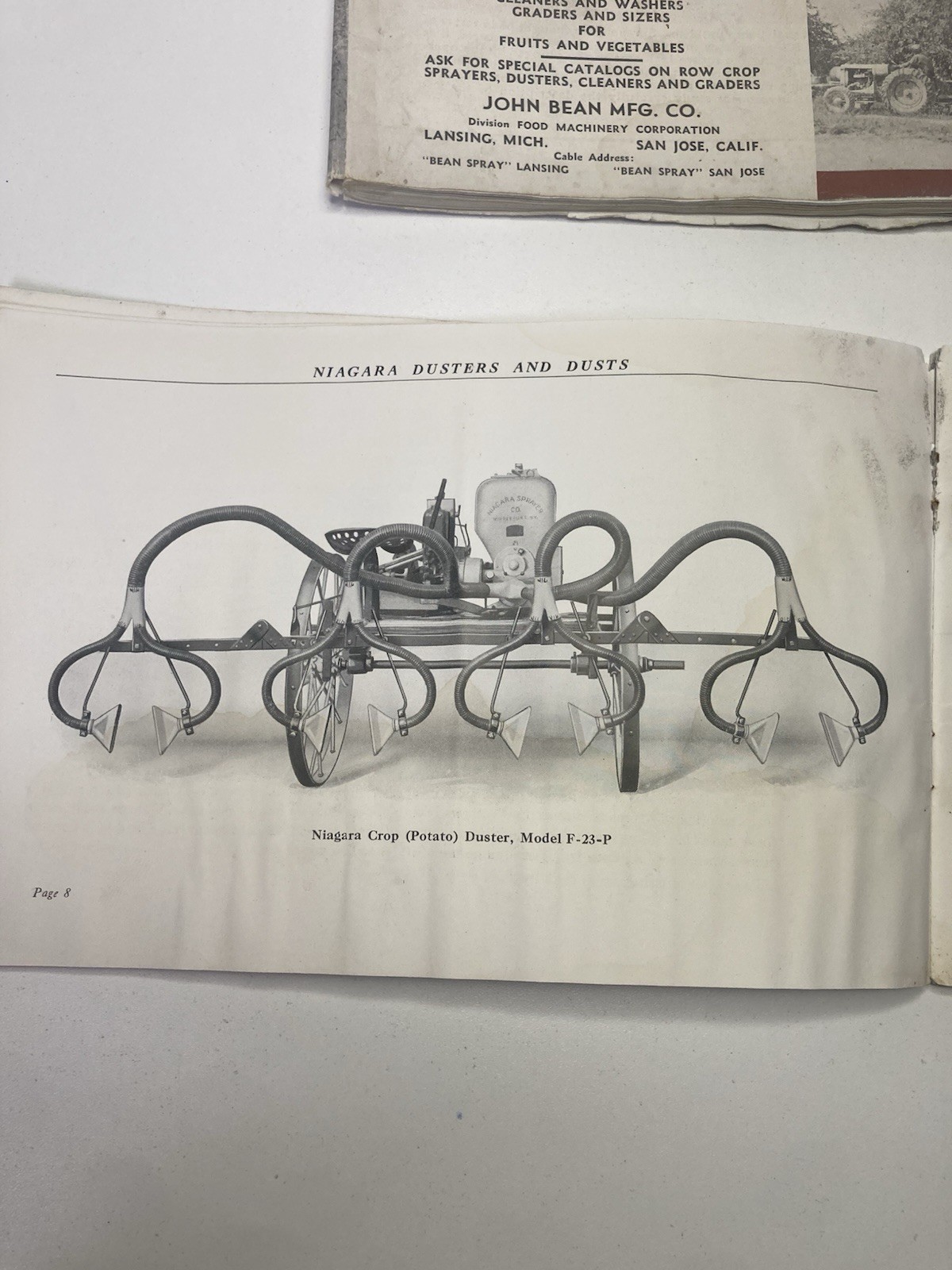 Antique catalog farm equipment Niagara spray Company, and Bean manufacturing co