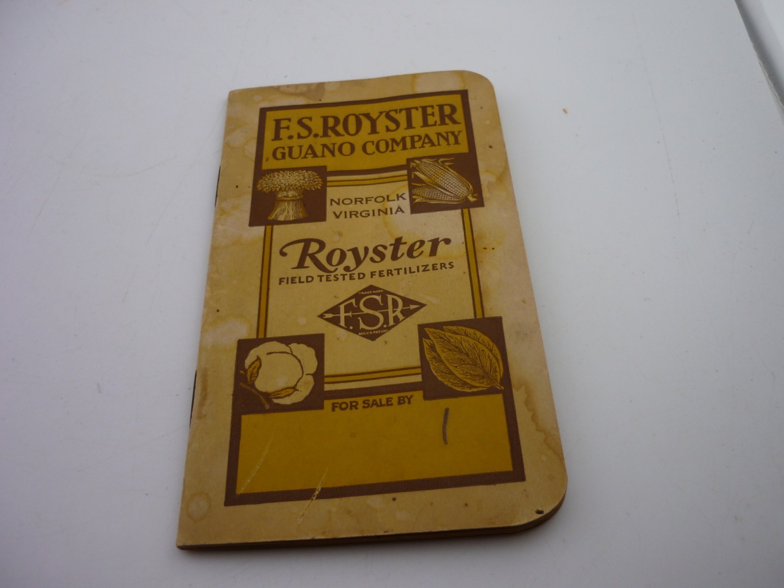 1932 F.S. Royster Guano Co Pocket Calendar Memorandum Book Norfolk VA Farm Adv