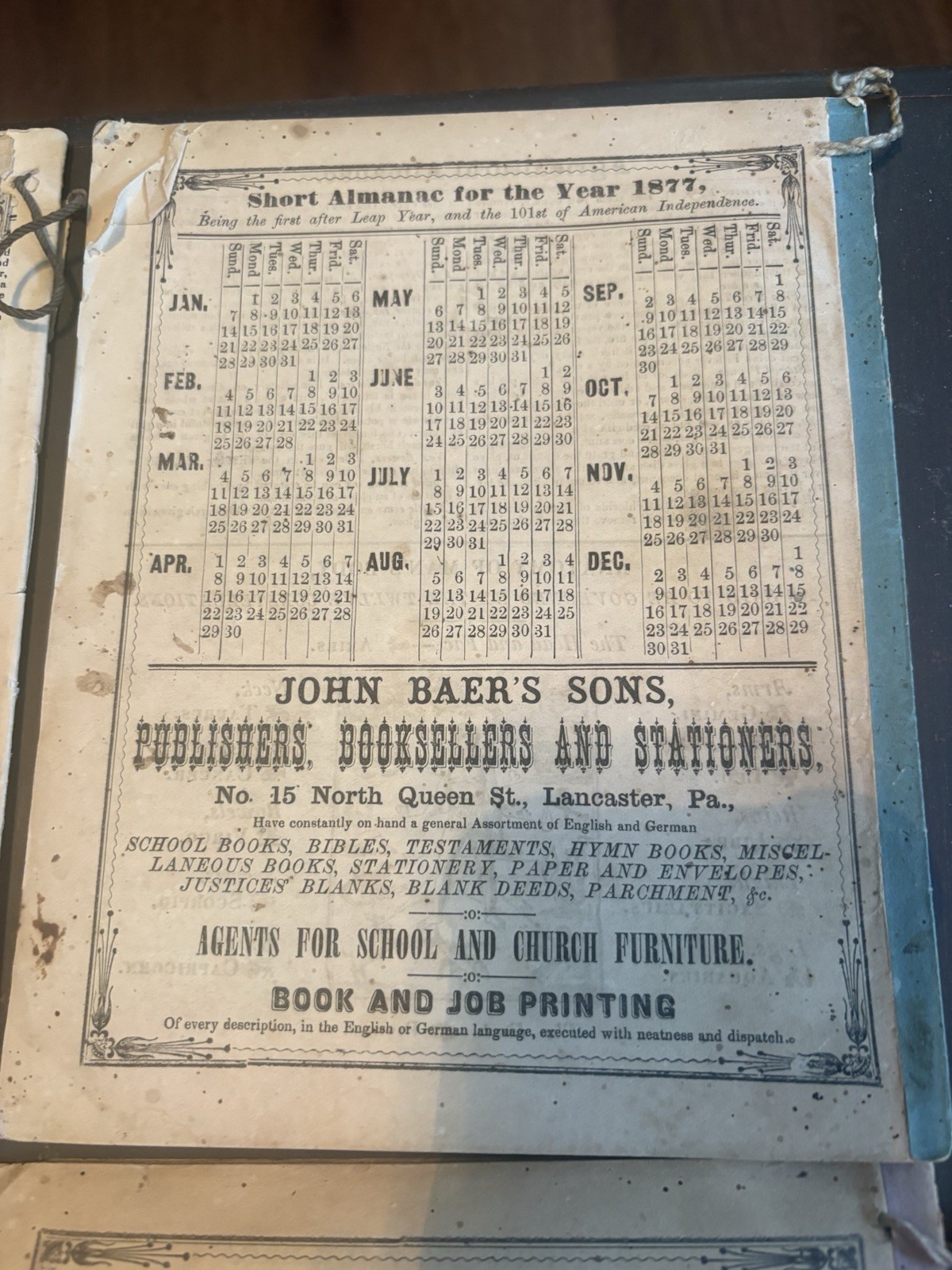 Lot Of 4 John Baer&rsquo;s Agricultural Almanac Lancaster, PA Antique! 1876-1879