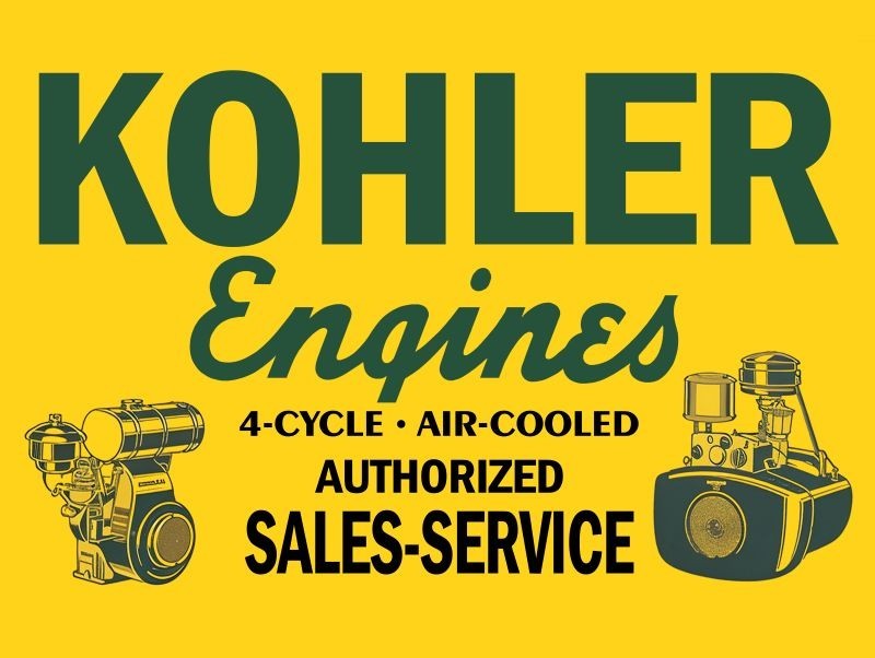 Kohler 4 Cycle Engines Sales & Service NEW METAL SIGN: 9×12&Prime; Free Shipping