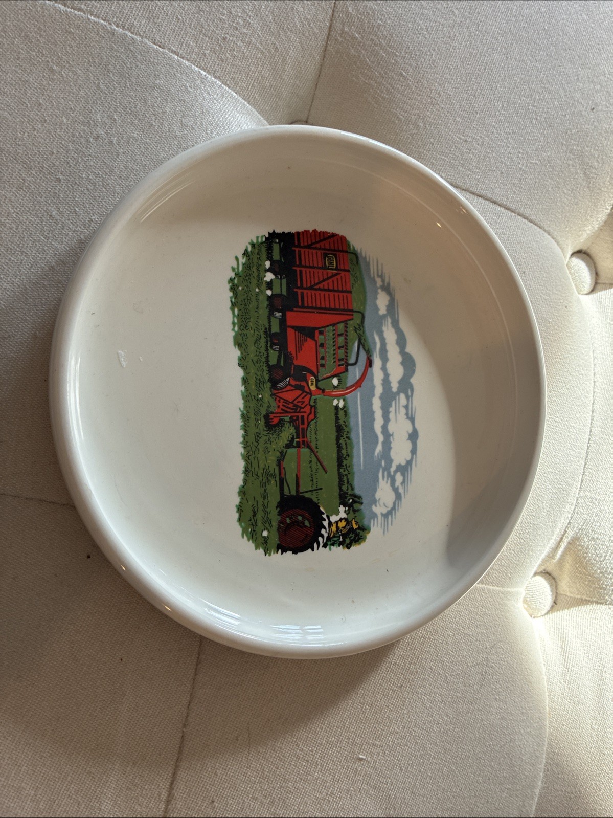 Vintage Gehl Farm Machinery Advertising Ceramic Ashtray Dish 100 Years Of Servic