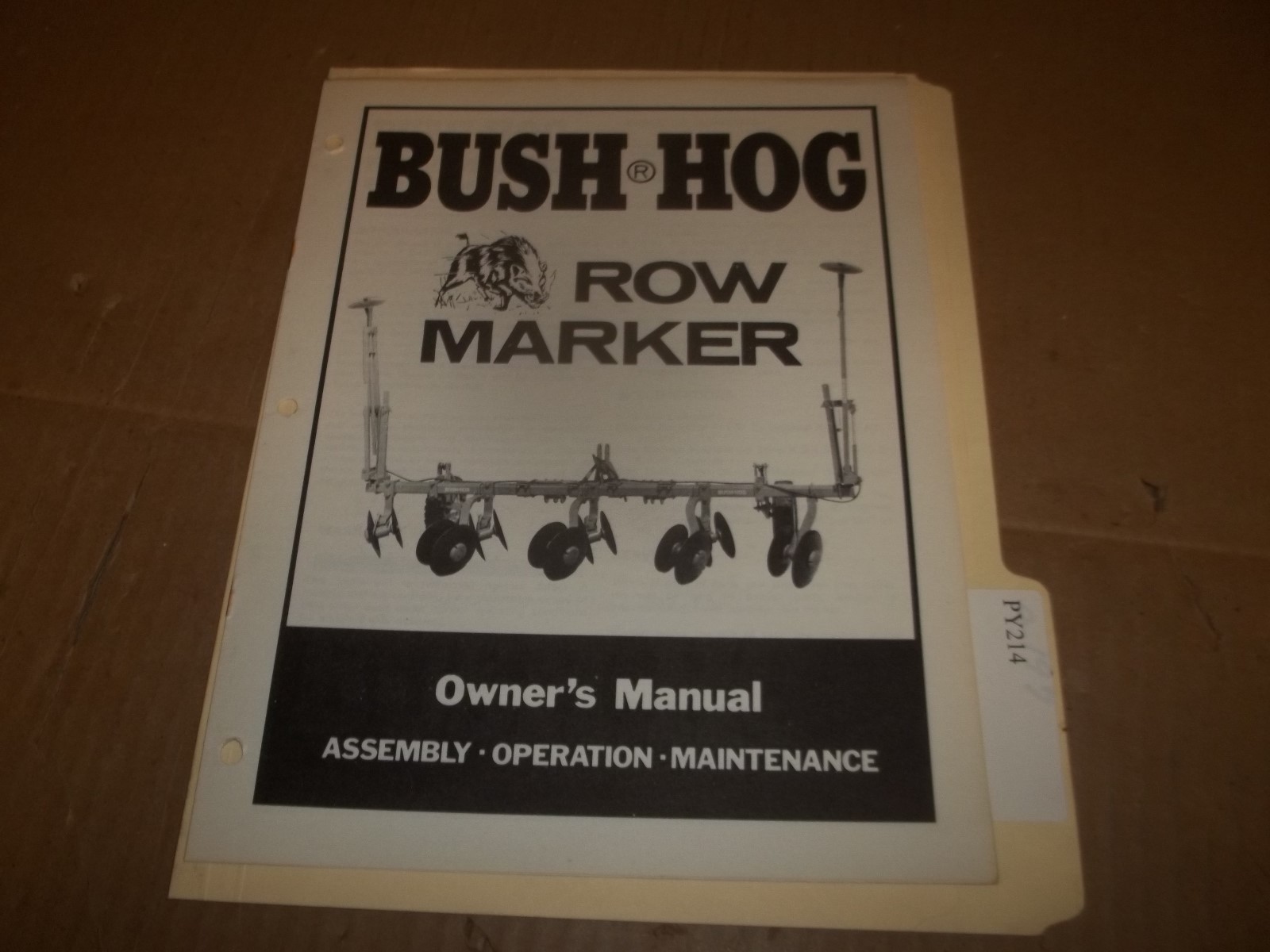 PY214) Bush Hog Operator Row Marker
