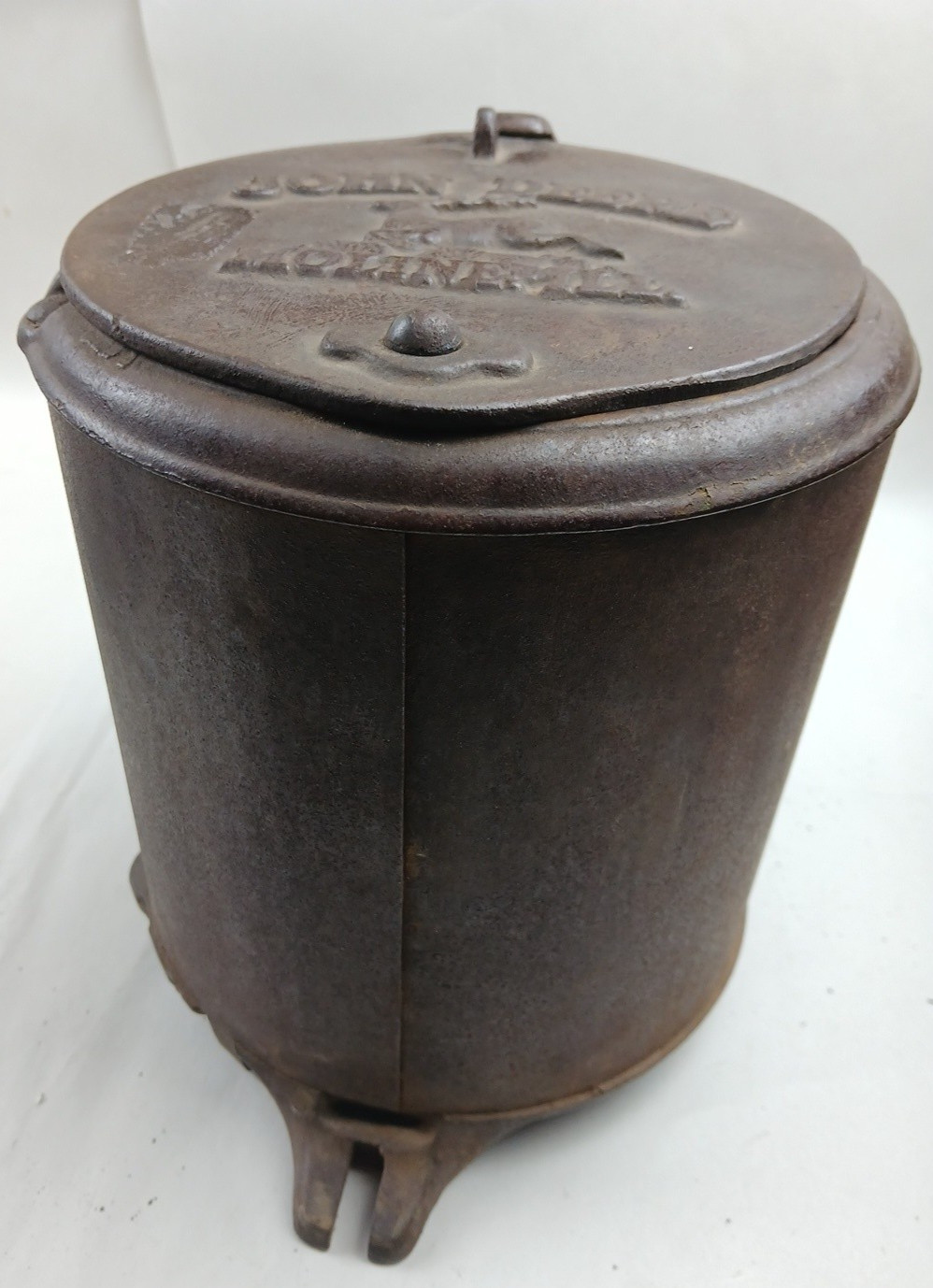 Antique John Deere Moline ILL Cast Iron Corn Planter Seed Box Lid Farm Sign