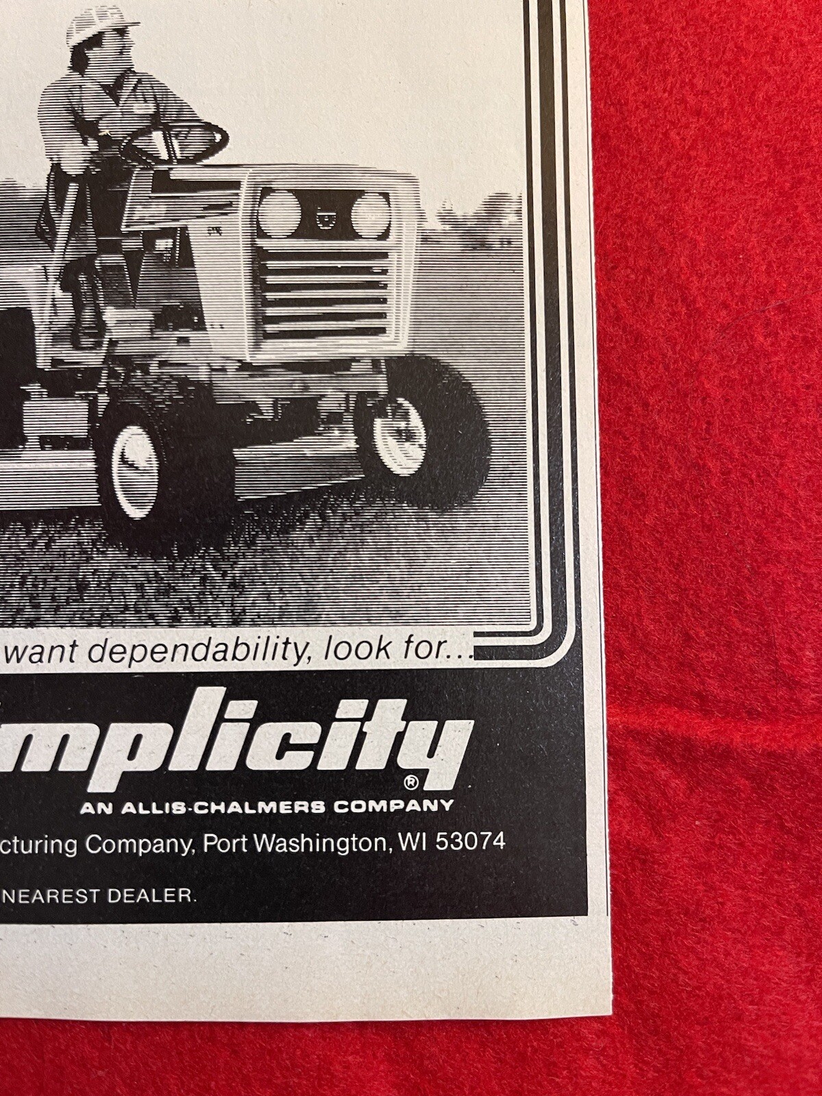 Vintage 1981 Simplicity Tractor Print Ad Lawn Garden Mowing Ad Only