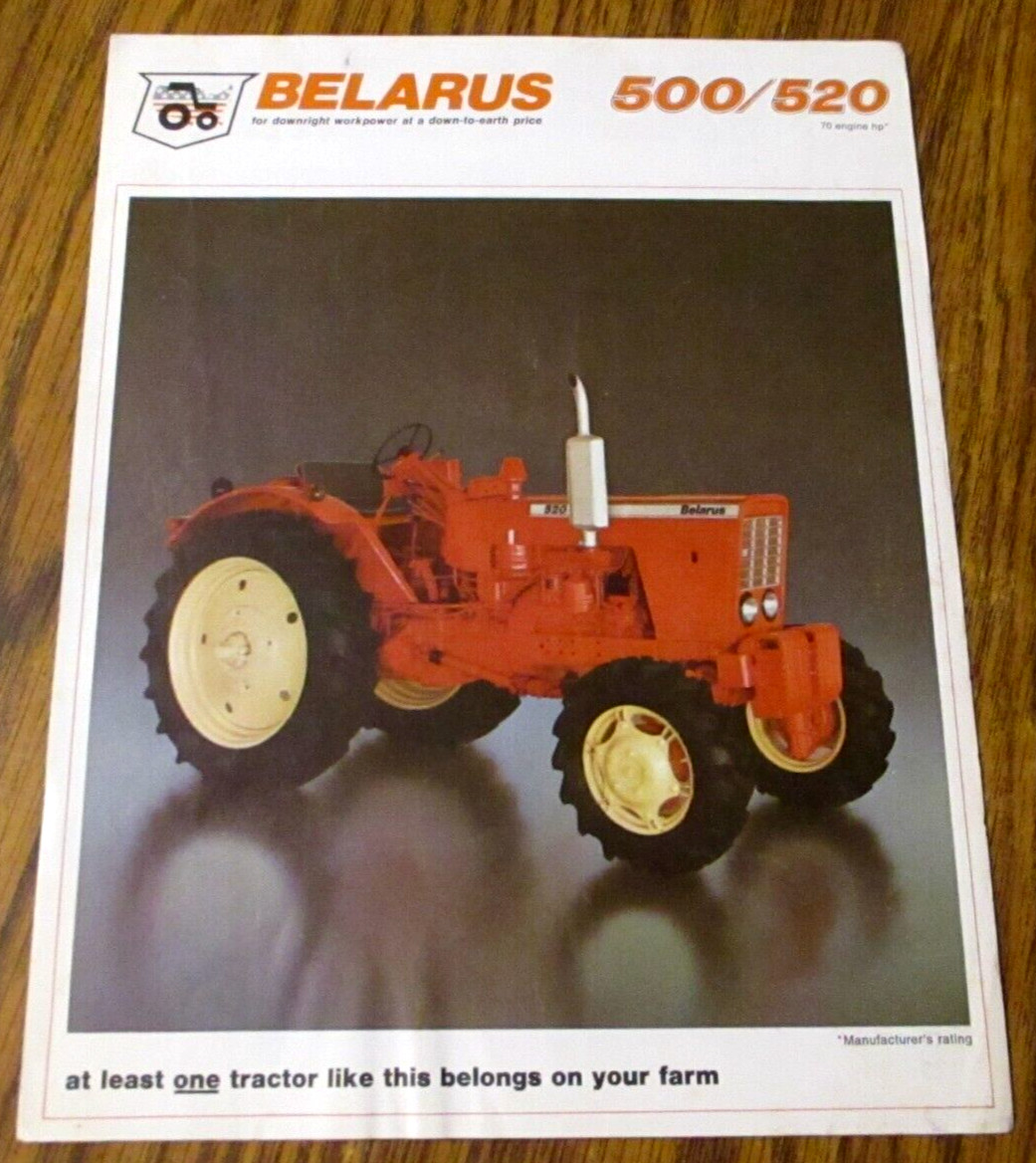 Belarus 520 500 Tractor Sales Brochure Literature Ephemera G M PEKUL Elkhorn WI