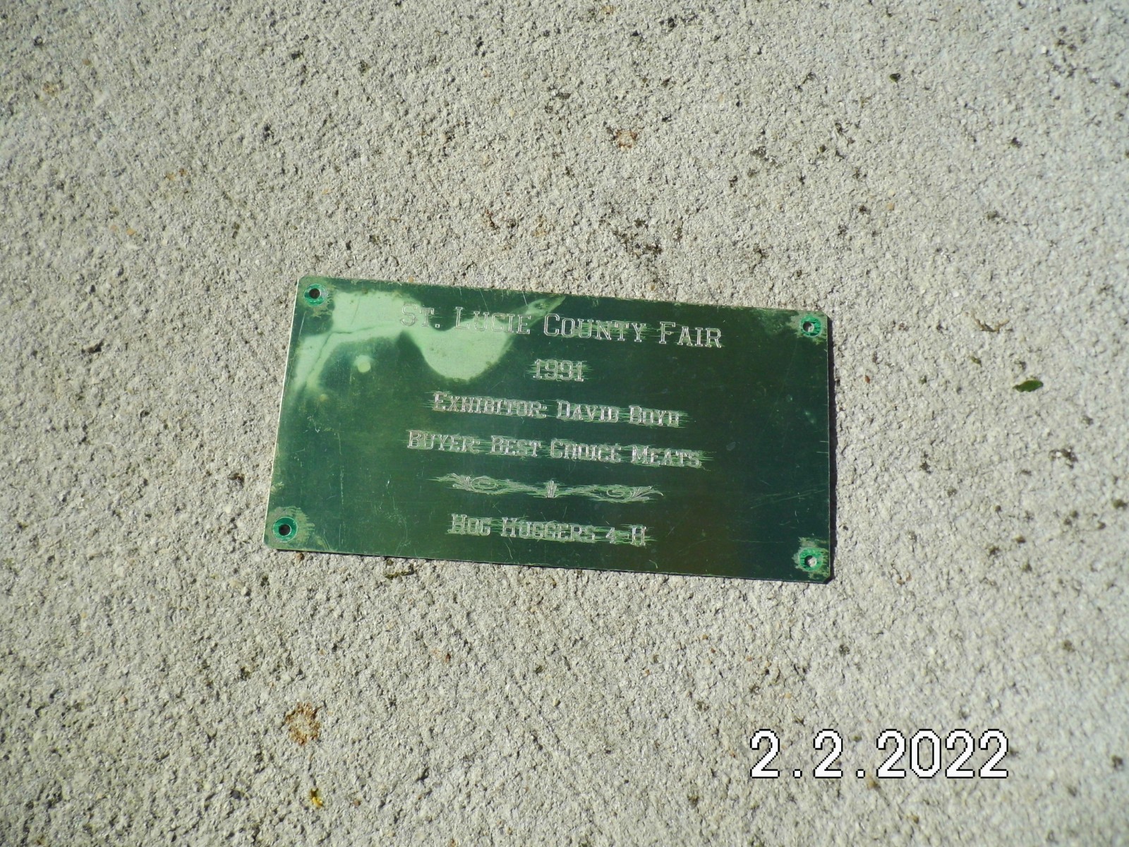 1991 & 2000 St. Lucie Co. Fair 4-H Exhibitor Plaques Best Choice Meats