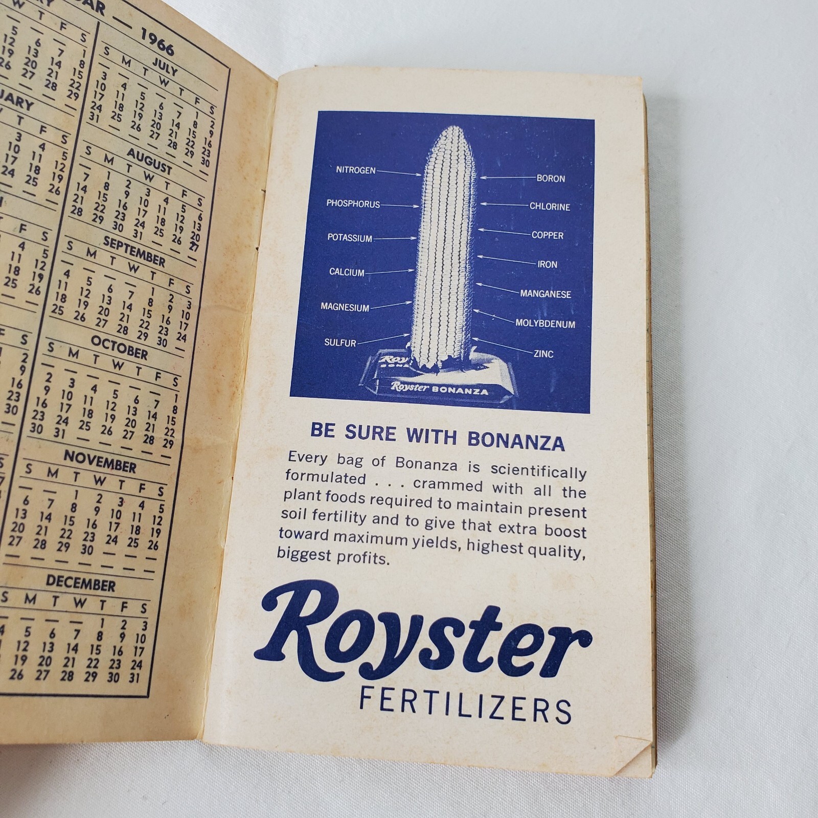 Vtg Farmers Memo Book Bonanza Fertilizer Advertisement Promo Farming 66 VA USA