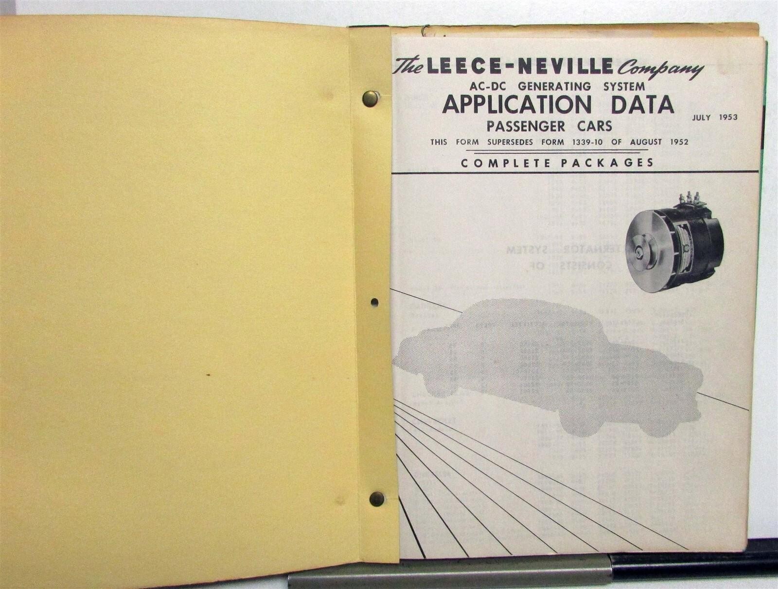 1953 Leece-Neville Electrical Parts List Diagrams A.C. Service Manual