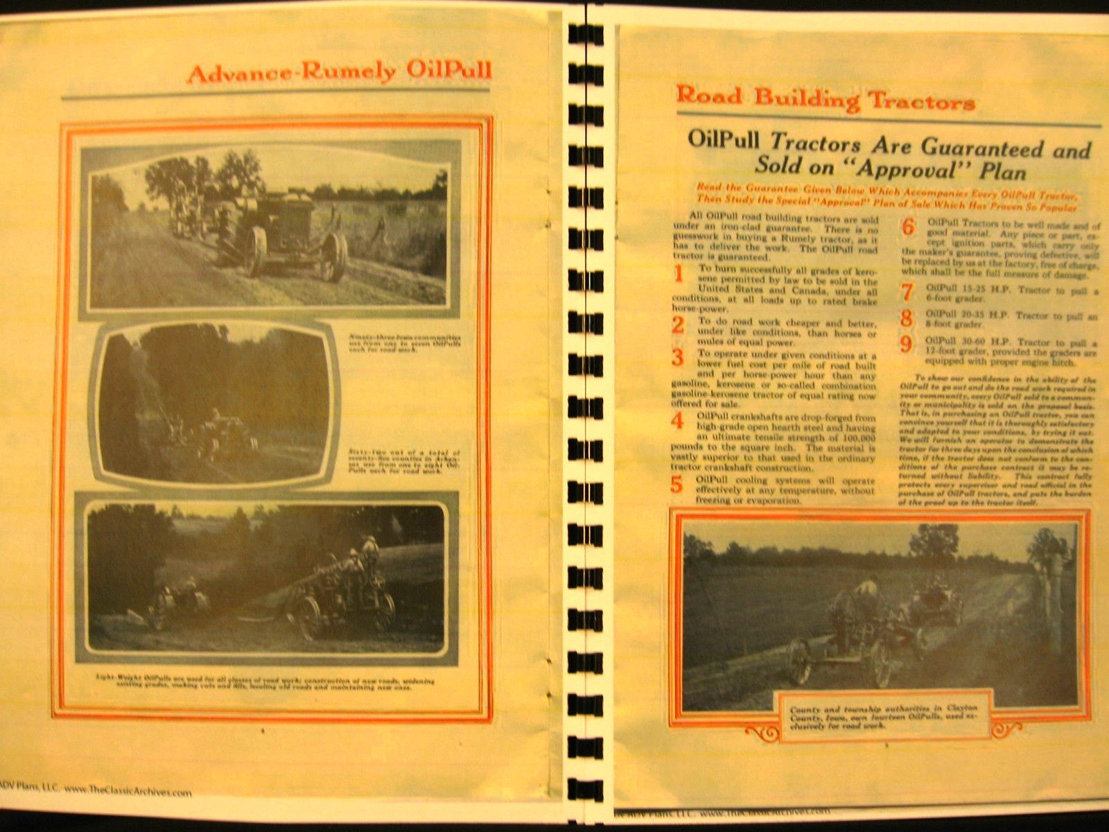 Advance- Rumely Vimtage OIL PULL Road Building Tractor Sales Catalogue