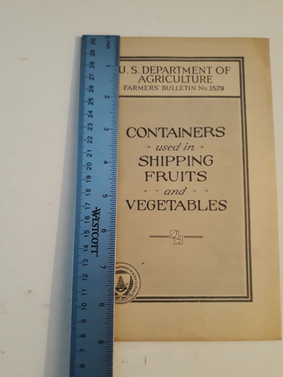 Vtg 1934 Containers used in shipping fruits and vegetables 1579 bulletin j10