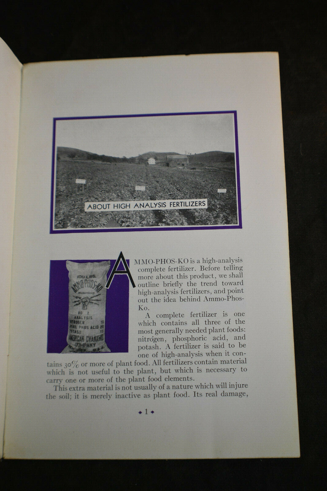 1930 About High Analysis Fertilizers – American Cyanamid Company