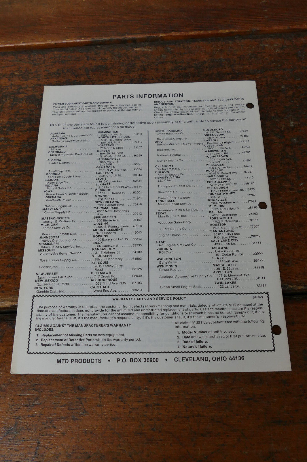 1983 Coast to Coast Owner&rsquo;s Manual 5 HP Chain Drive Garden Tiller Model 481-4034