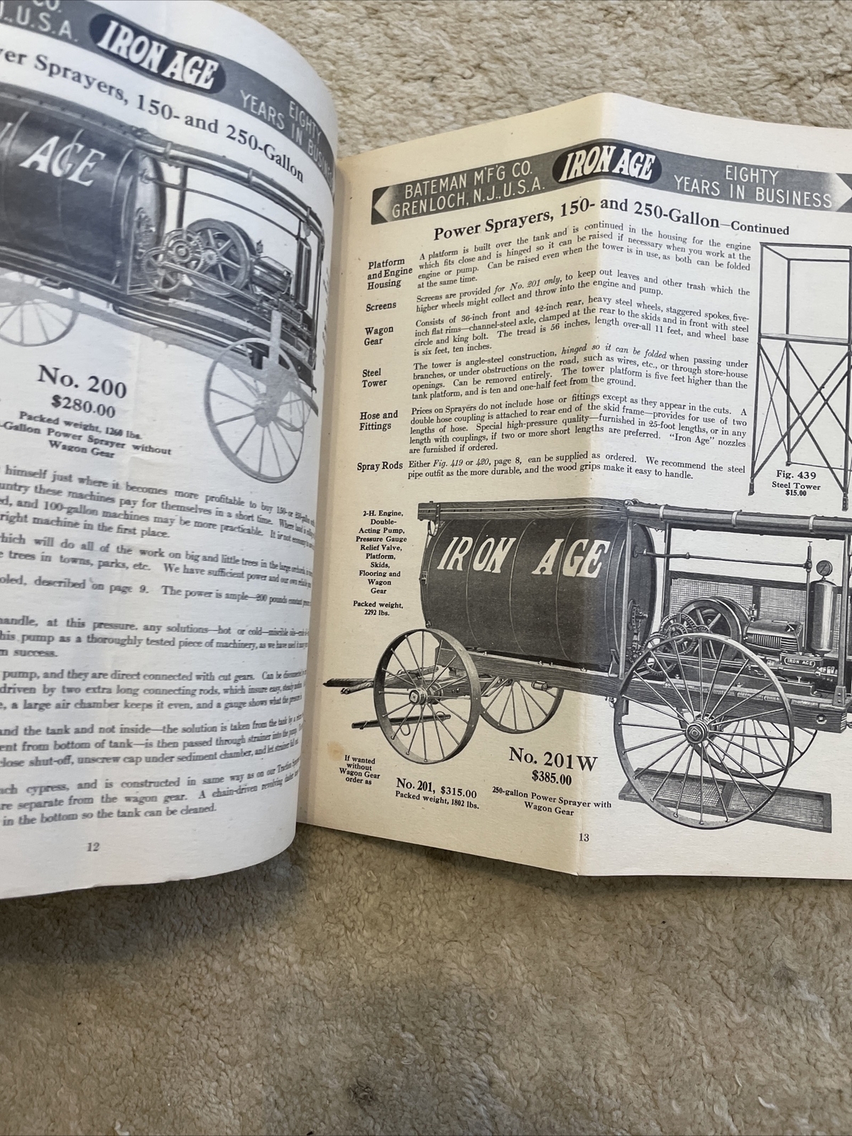 1910s Farm Garden Orchard Implements Catalog Bateman Mfg. Grenloch NJ Catalog