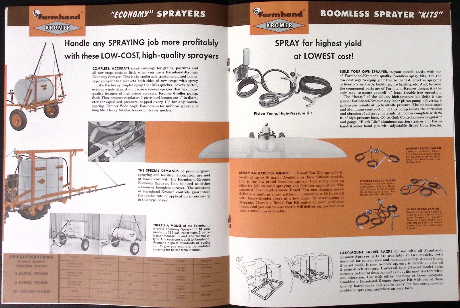 1952 Farmhand Kromer Power Sprayers Brochure Farmhand Company MN