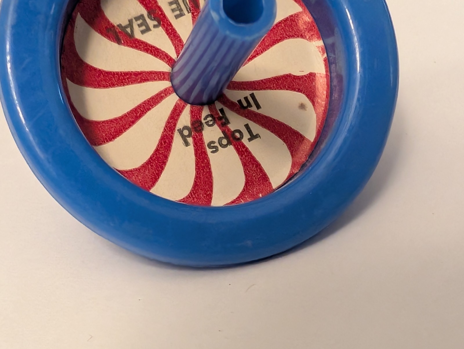 Vintage Blue Seal Feed Spinning Top – Promo Ad Toy – Farm Animal Nutrition Feeds